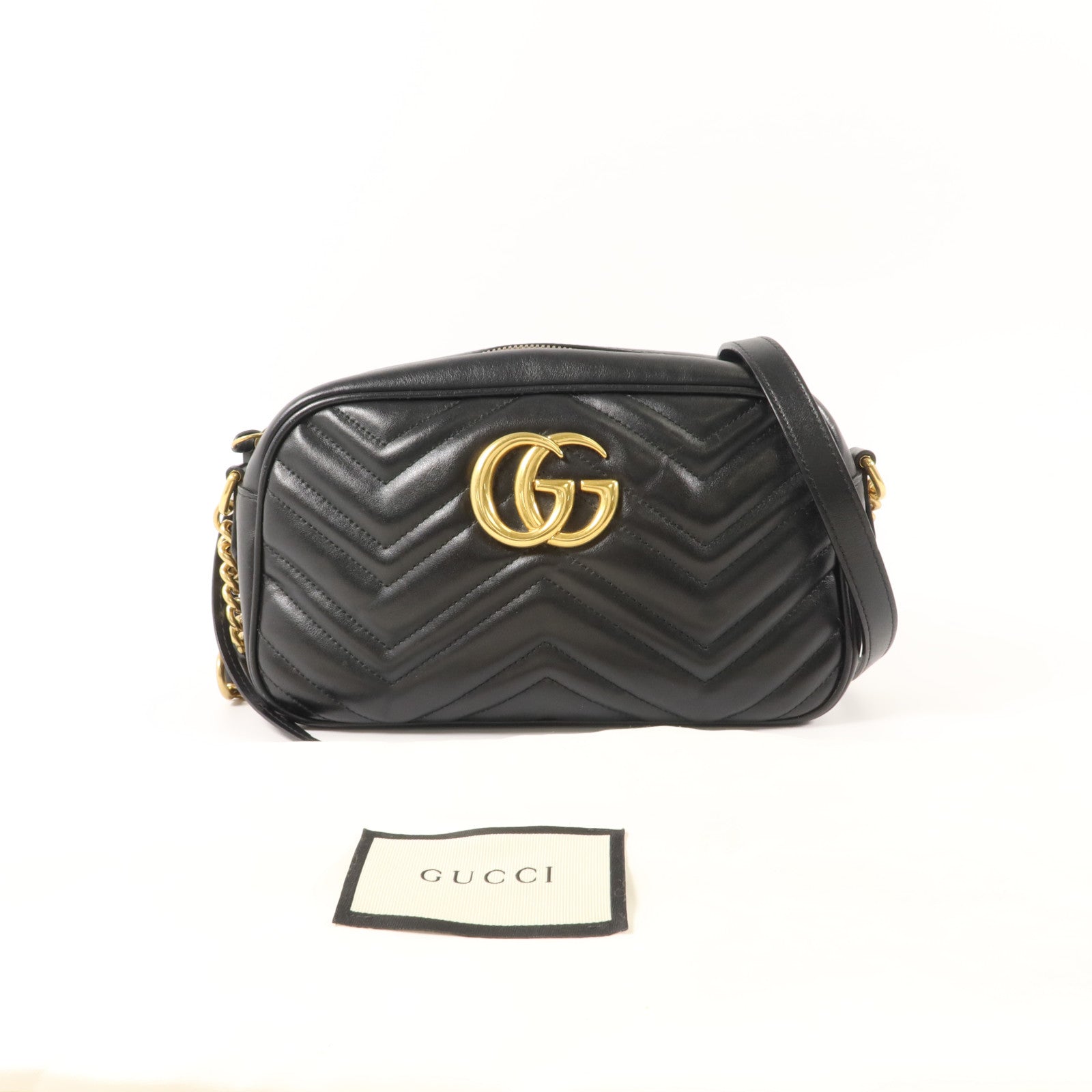 GUCCI 牛皮皮革GG Marmont Shoulder Bag鏈帶肩背袋