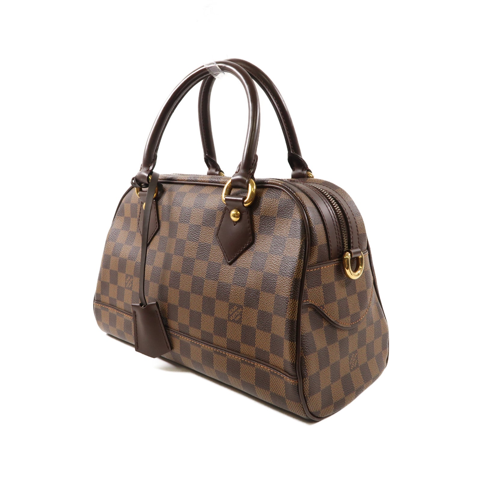 LOUIS VUITTON Damier Duomo金扣手挽袋啡色