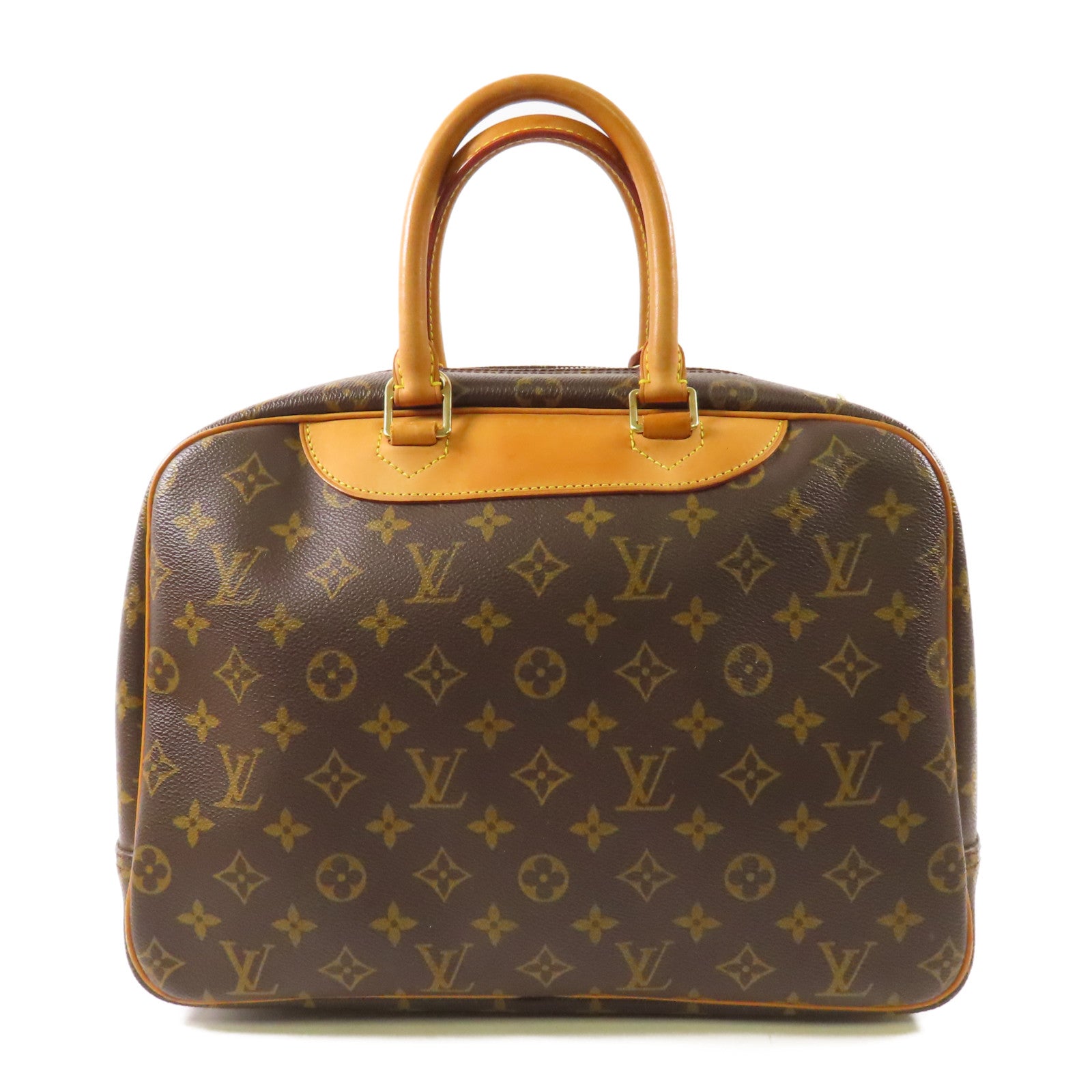 LOUIS VUITTON【激減優惠】 Monogram Deauville金扣手挽袋棕色