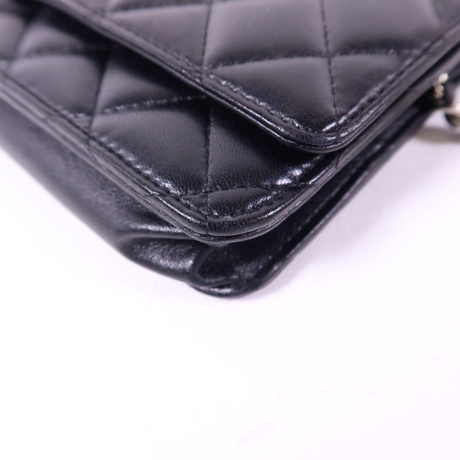 CHANEL 羊皮皮革WOC Wallet On Chain銀扣鏈帶肩背袋