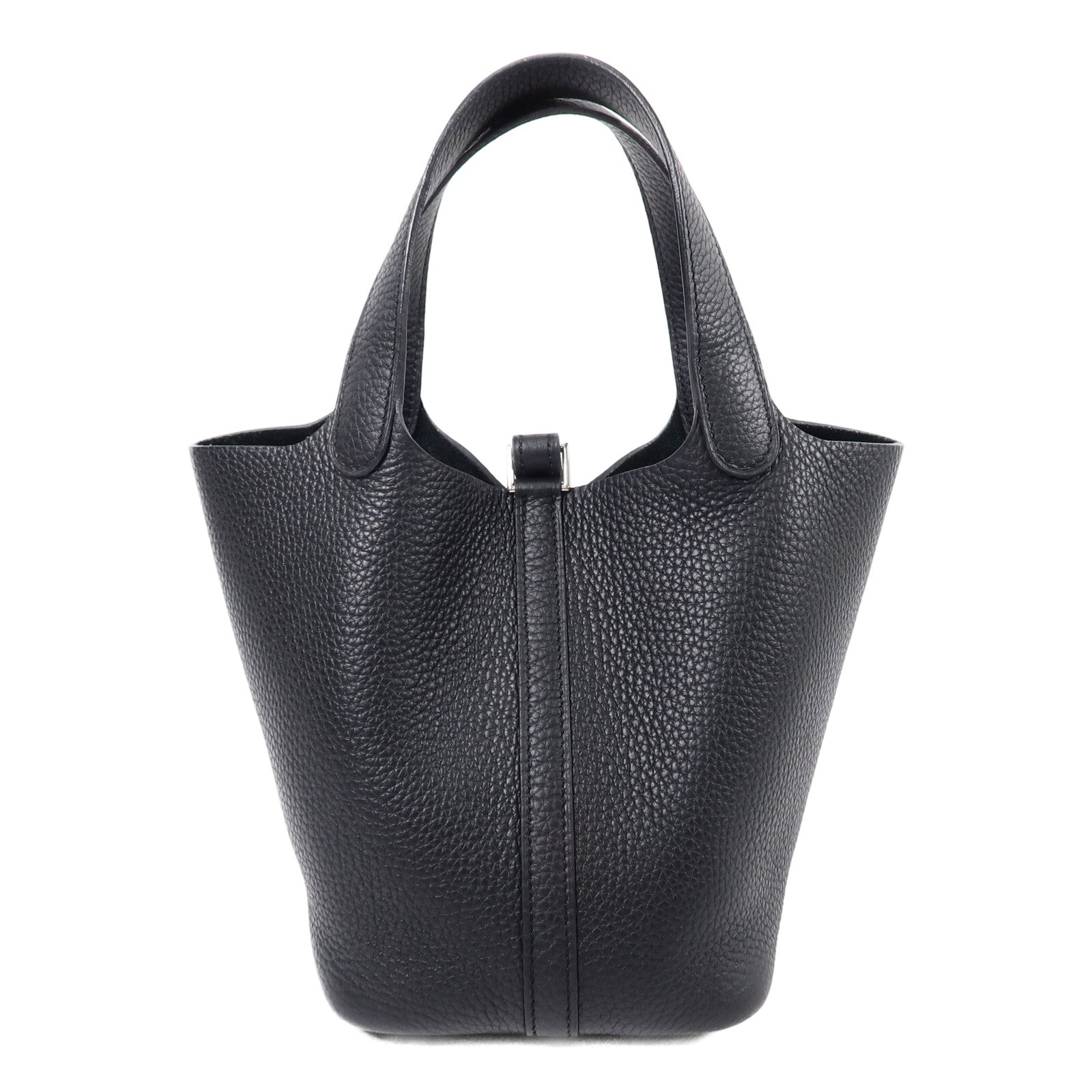 HERMES Clemence皮革Picotin PM手挽袋Noir