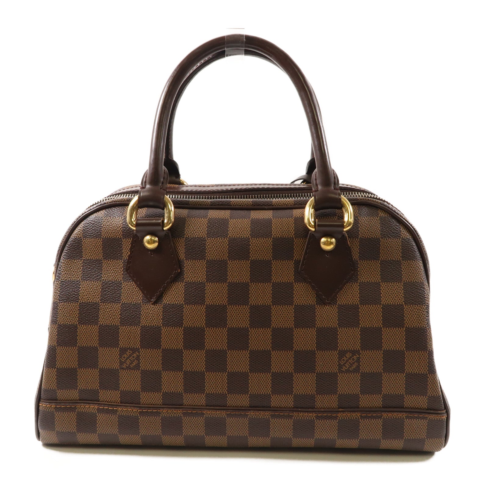 LOUIS VUITTON Damier Duomo金扣手挽袋啡色