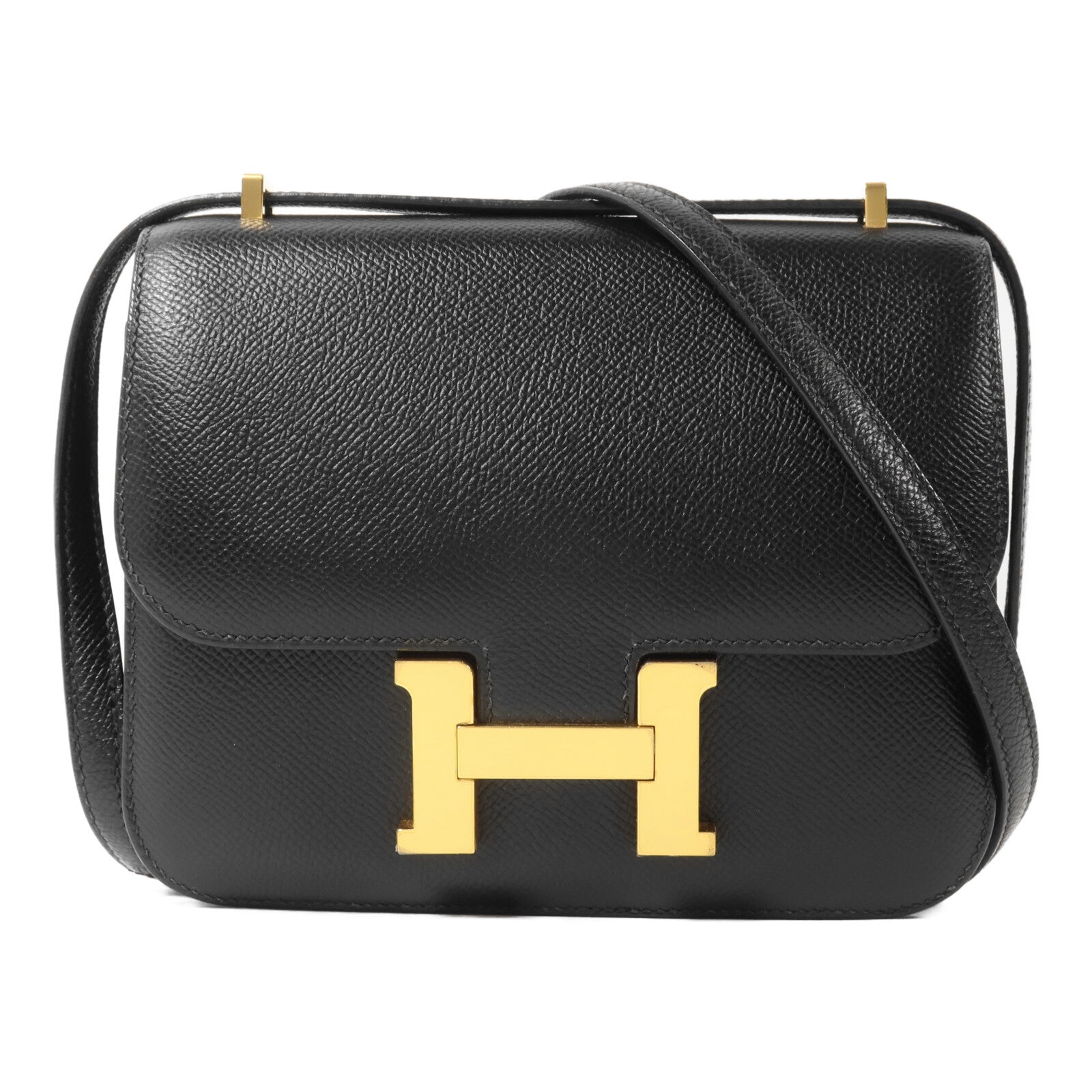 HERMES Epsom皮革Constance Mini肩背袋Noir