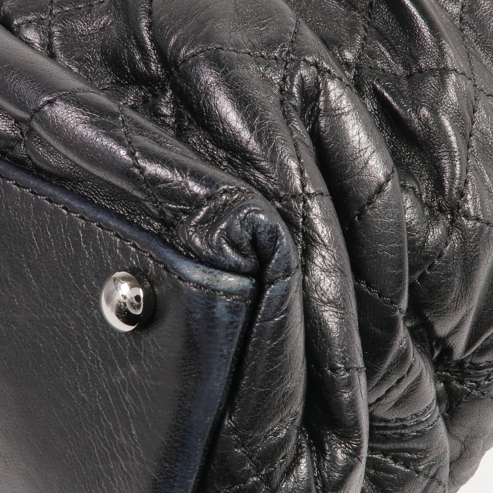 CHANEL 羊皮皮革Sharpei Tote銀扣手挽袋