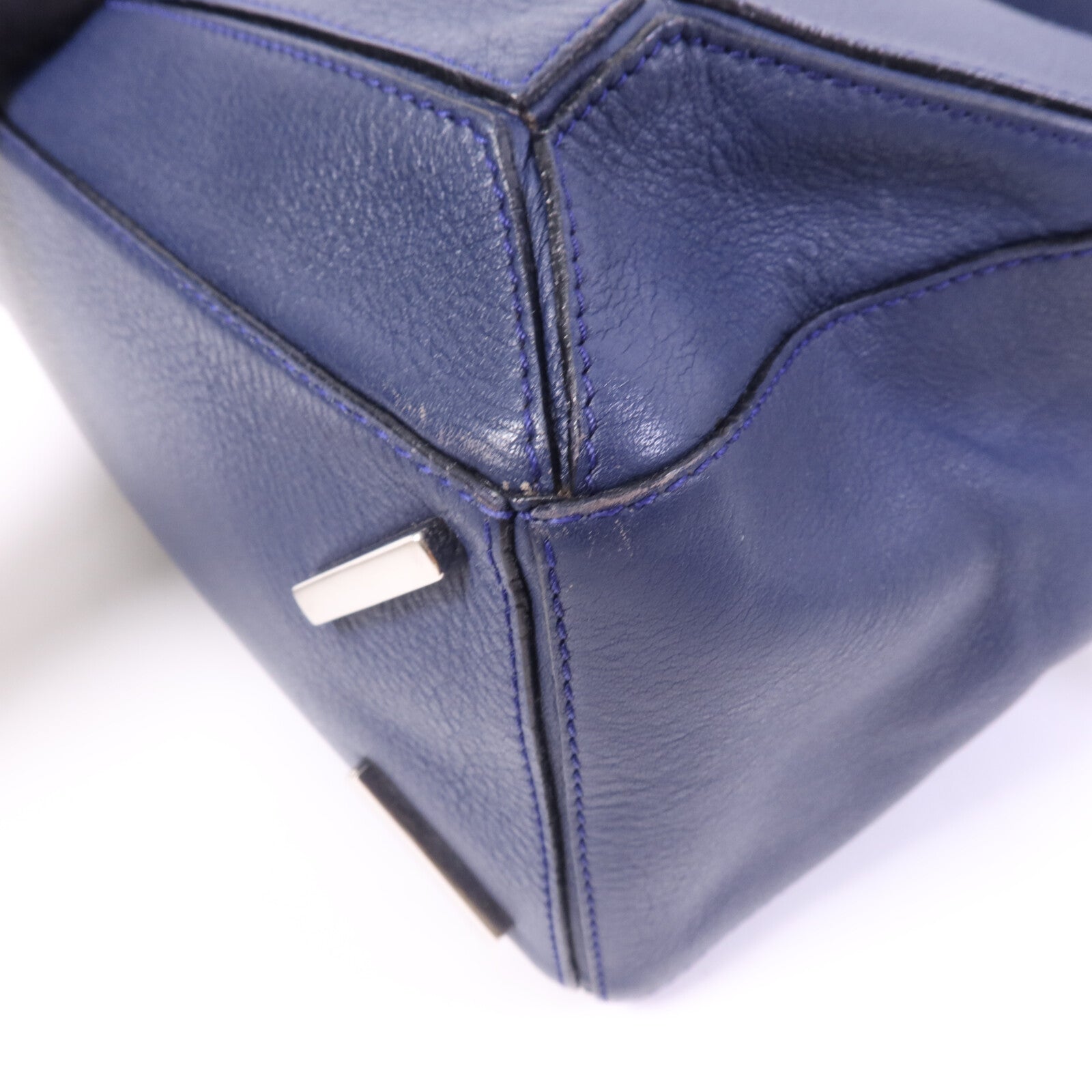 LOEWE 牛皮皮革Puzzle銀扣手挽肩背兩用袋