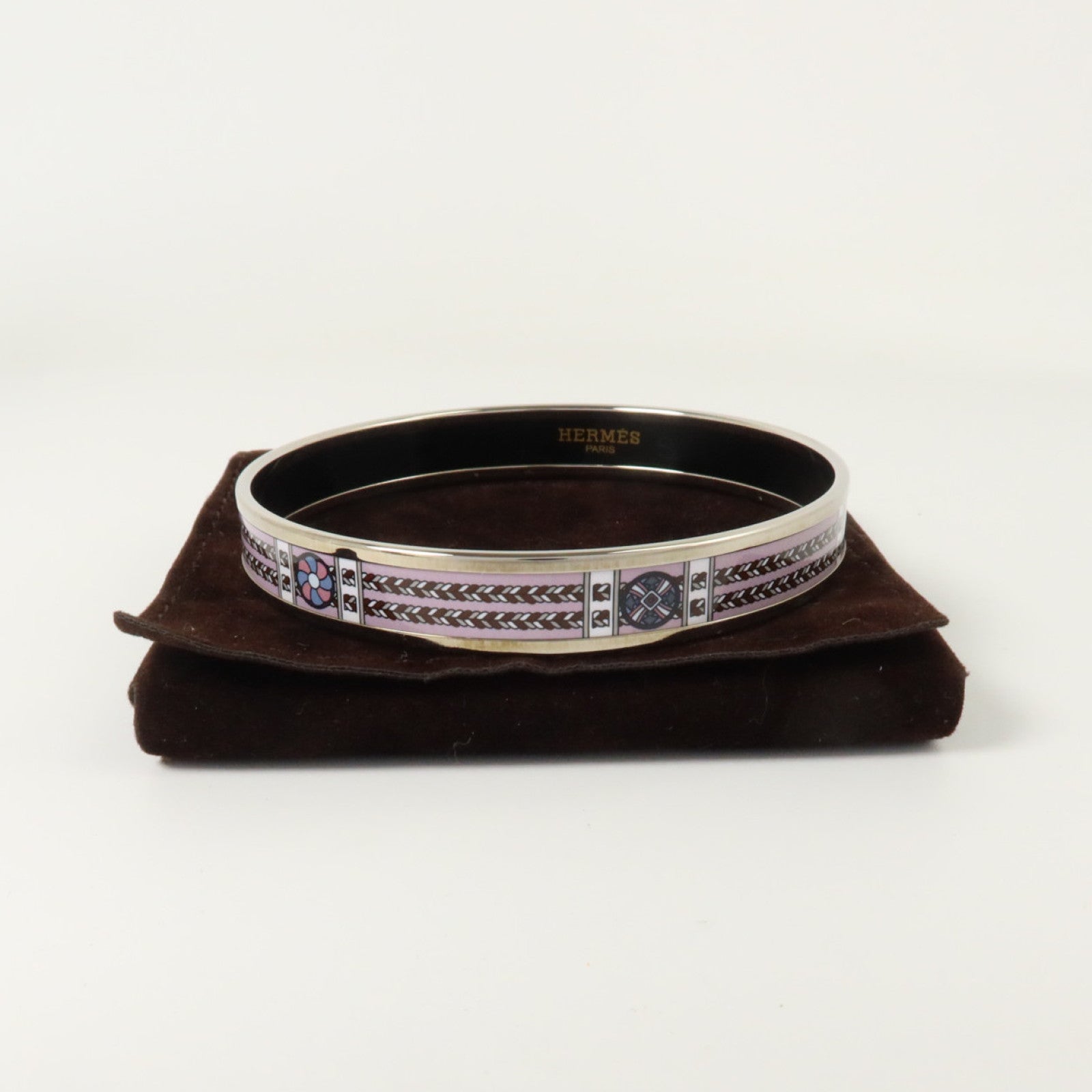 HERMES 金屬/琺瑯Narrow Enamel Bangle手鐲