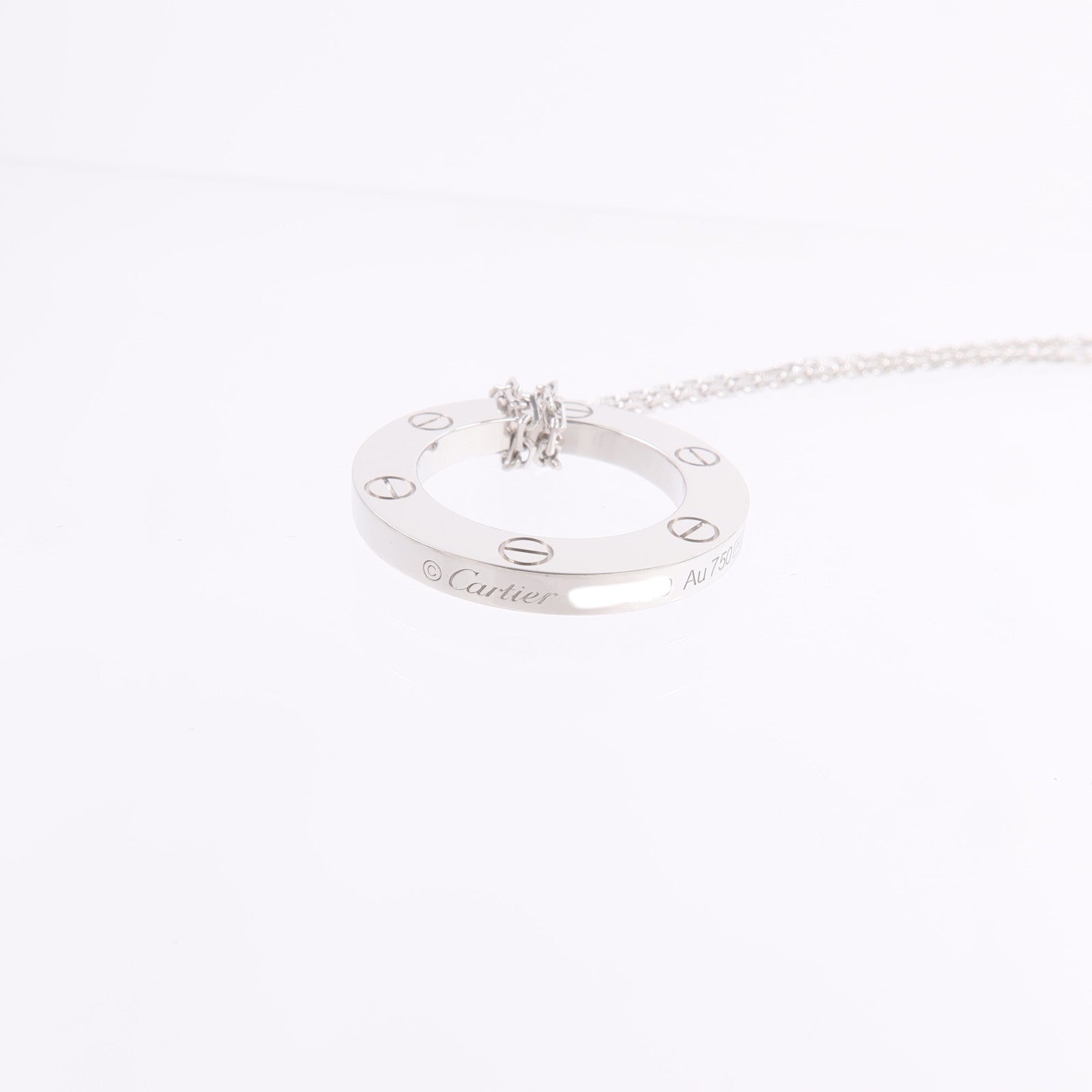 CARTIER 18K白金Love Pendant項鍊