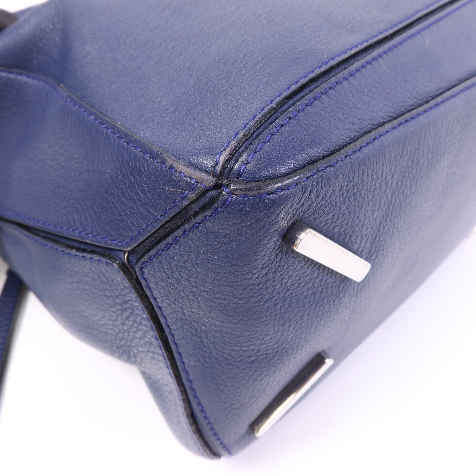 LOEWE 牛皮皮革Puzzle銀扣手挽肩背兩用袋