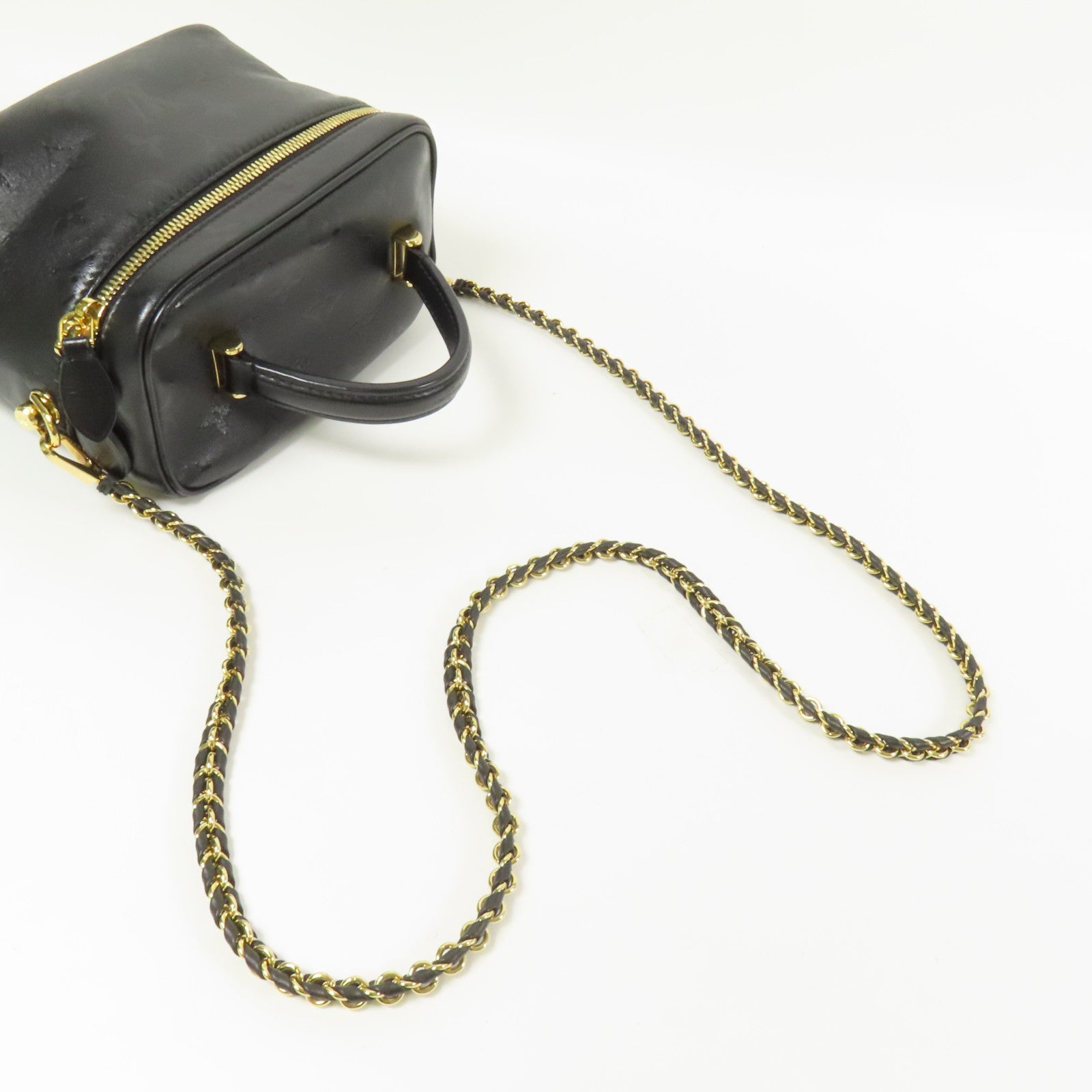 LOUIS VUITTON Monogram Ink Vanity PM金扣鏈帶手挽肩背兩用袋