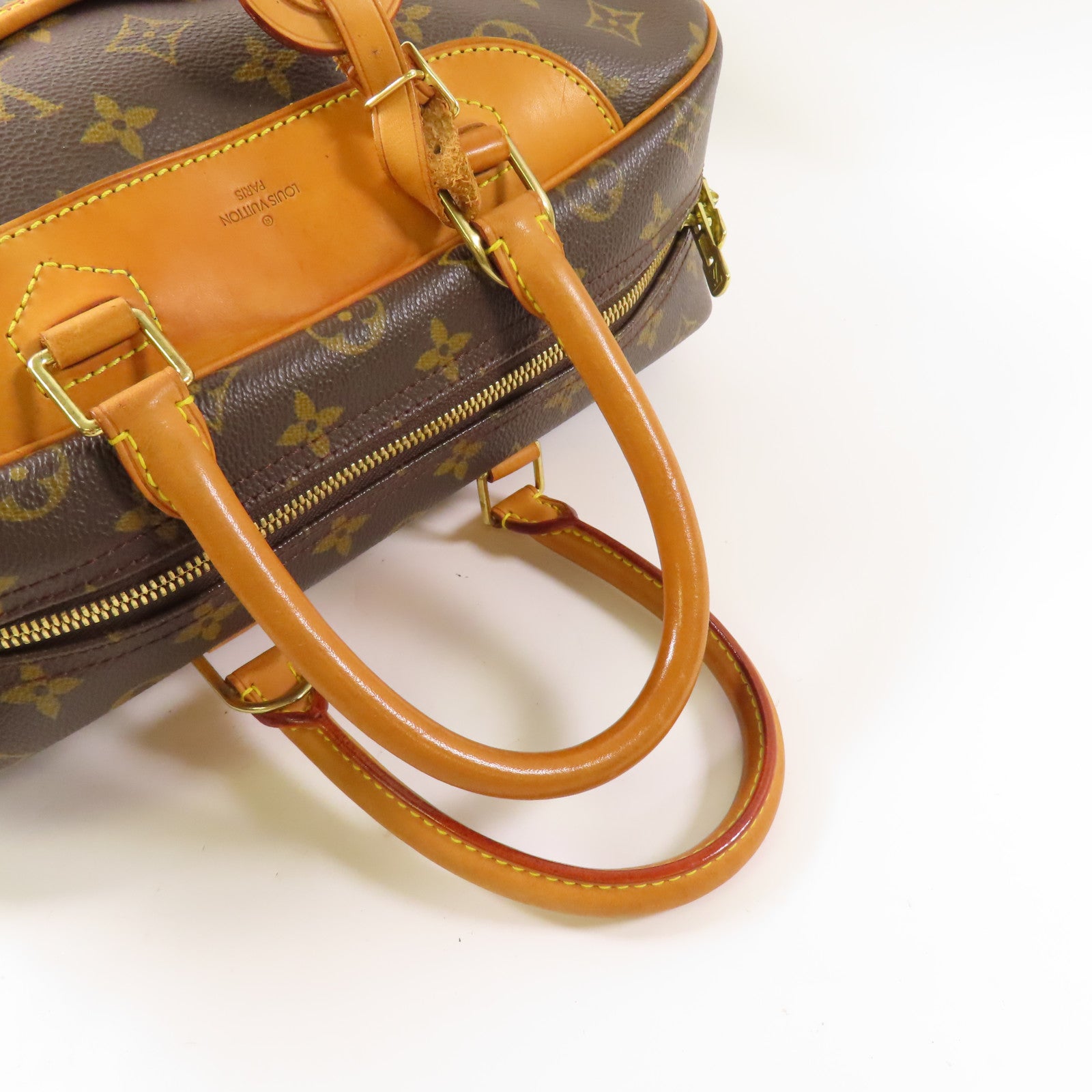 LOUIS VUITTON【激減優惠】 Monogram Deauville金扣手挽袋棕色