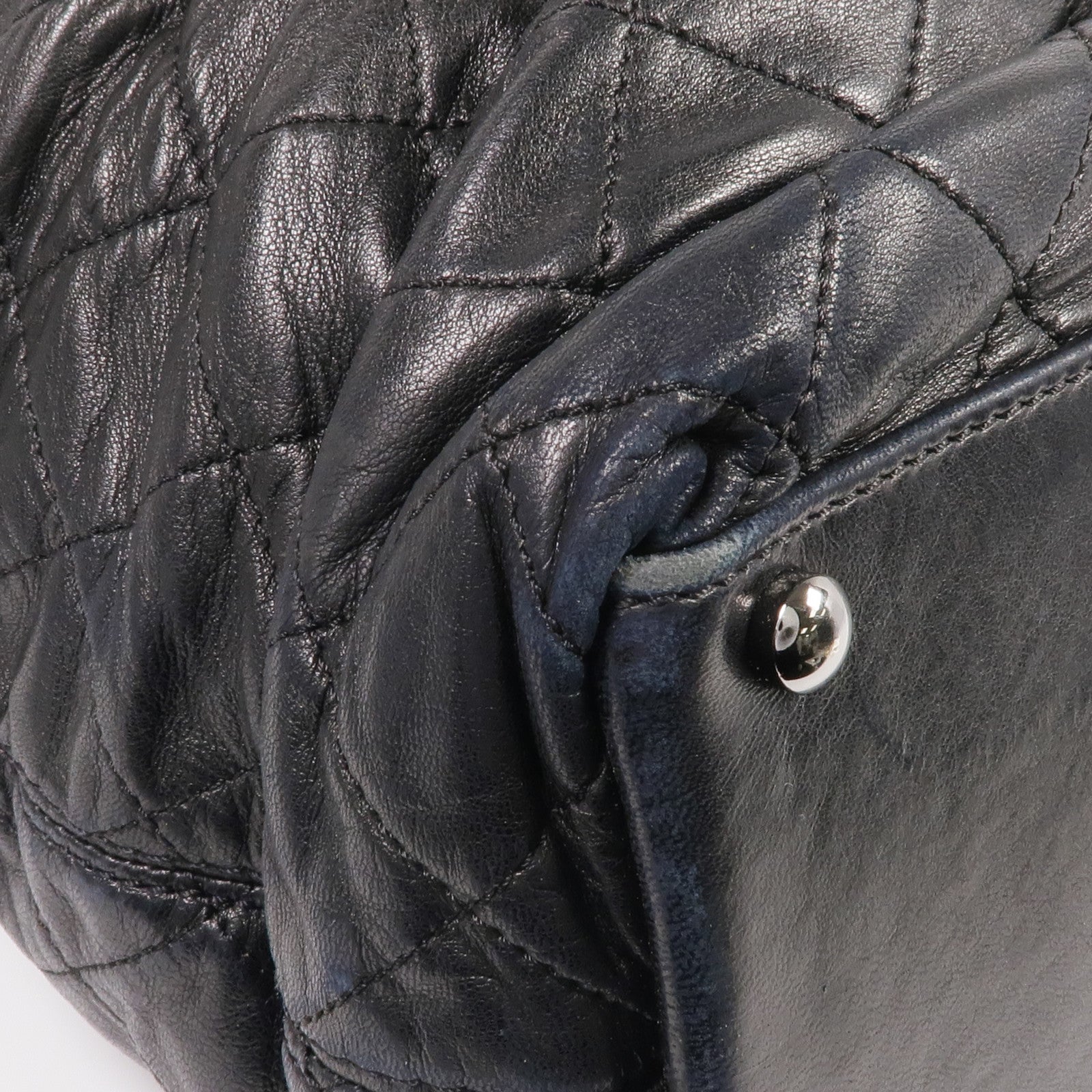 CHANEL 羊皮皮革Sharpei Tote銀扣手挽袋