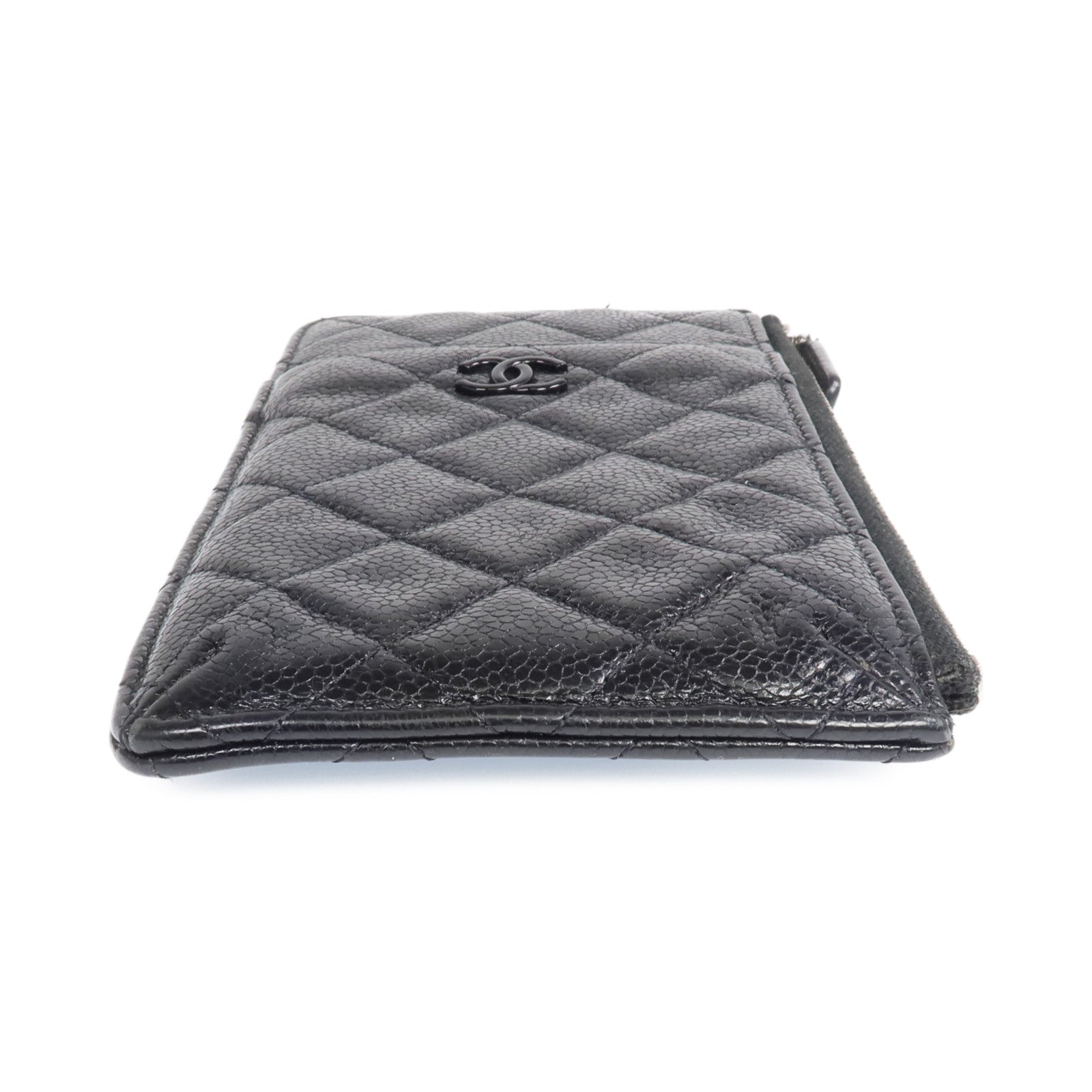 CHANEL 【激減優惠】牛皮皮革Phone Zipper Wallet銀扣長錢包
