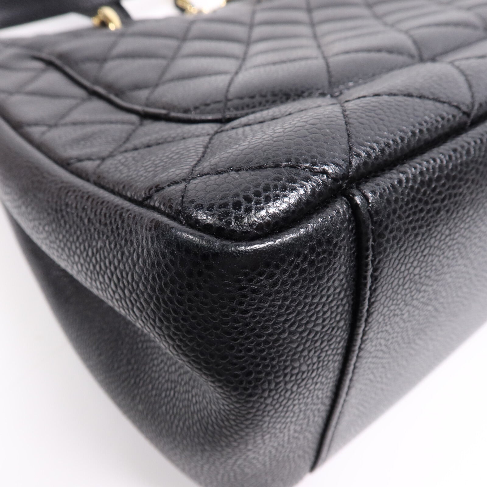 CHANEL 牛皮皮革GST Grand Shopping Tote Bag鏈帶肩背袋