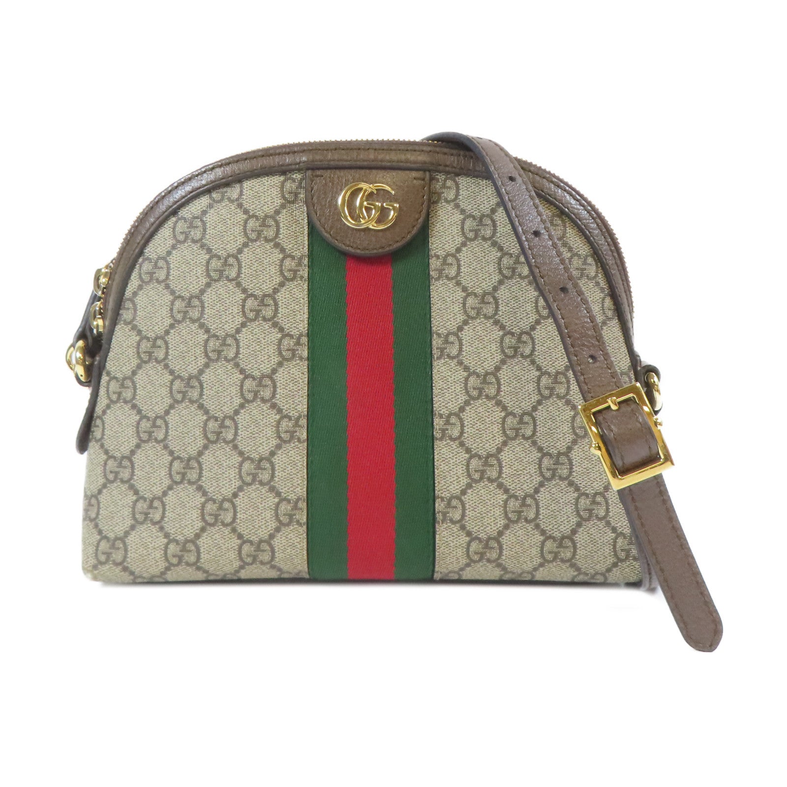 GUCCI 塗層帆布Ophidia GG金扣肩背袋啡色
