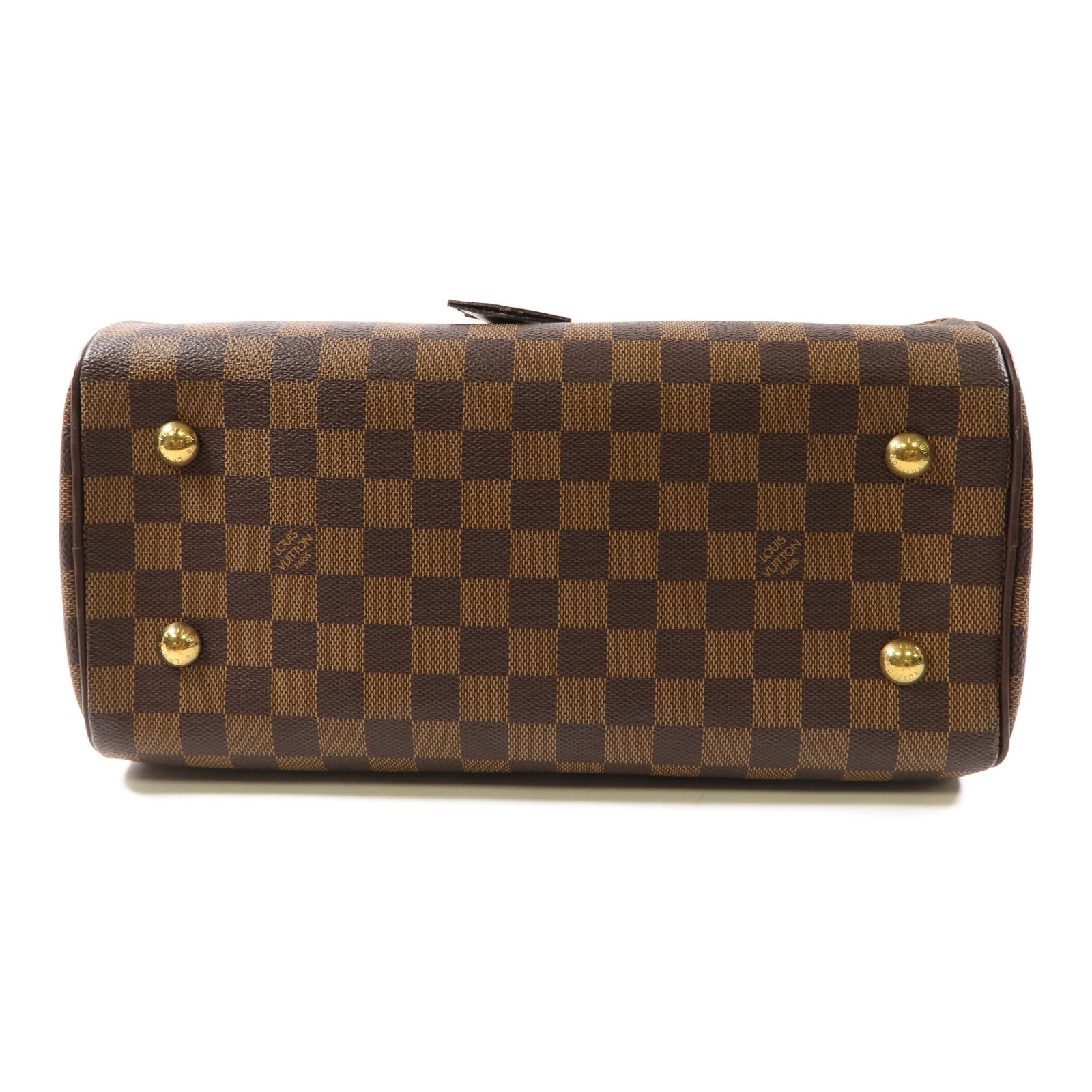 LOUIS VUITTON Damier Duomo金扣手挽袋啡色