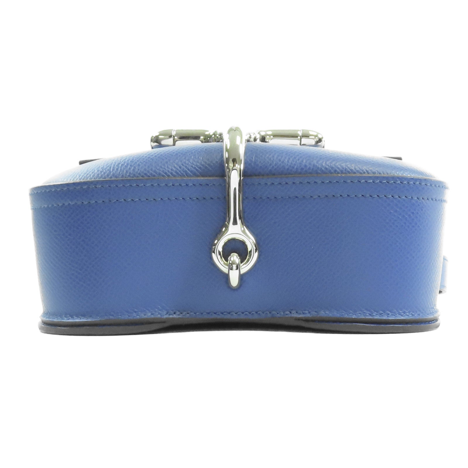 HERMES Epsom皮革Della Cavalleria銀扣肩背袋Bleu France藍色