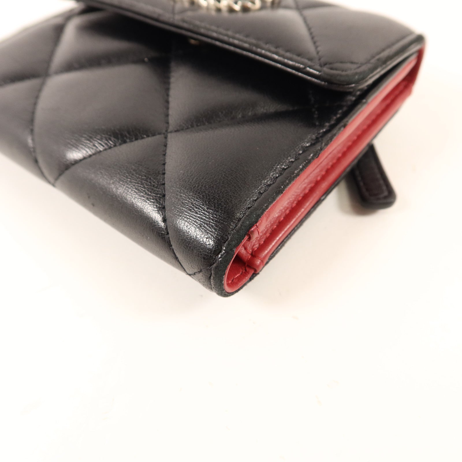 CHANEL 羊皮皮革C19 Trifold Wallet金扣錢包