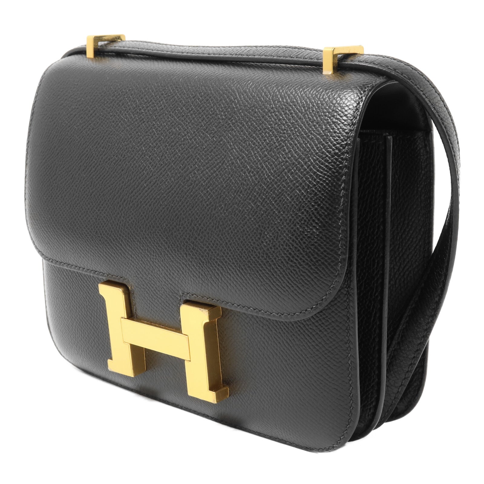 HERMES Epsom皮革Constance Mini肩背袋Noir
