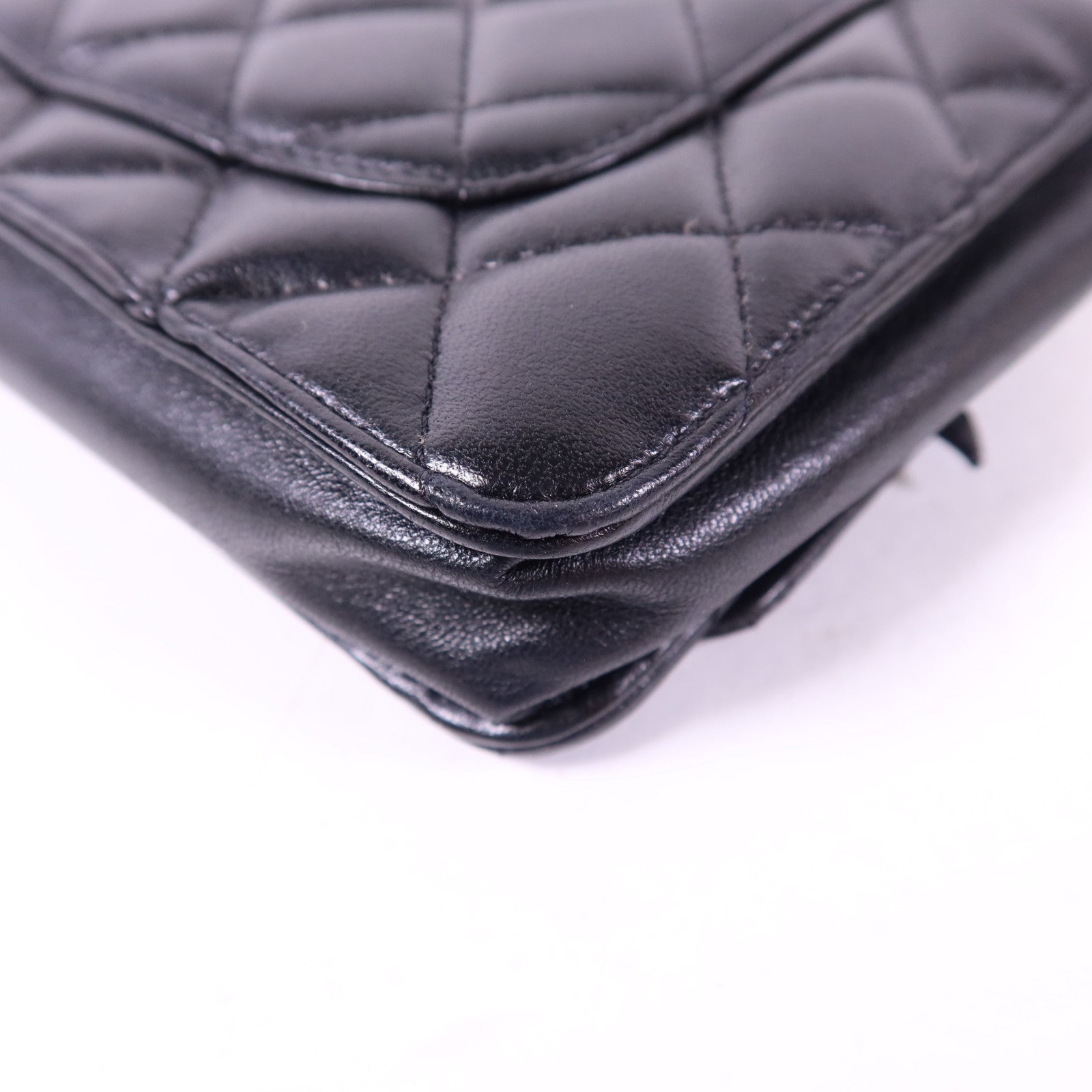 CHANEL 羊皮皮革WOC Wallet On Chain銀扣鏈帶肩背袋