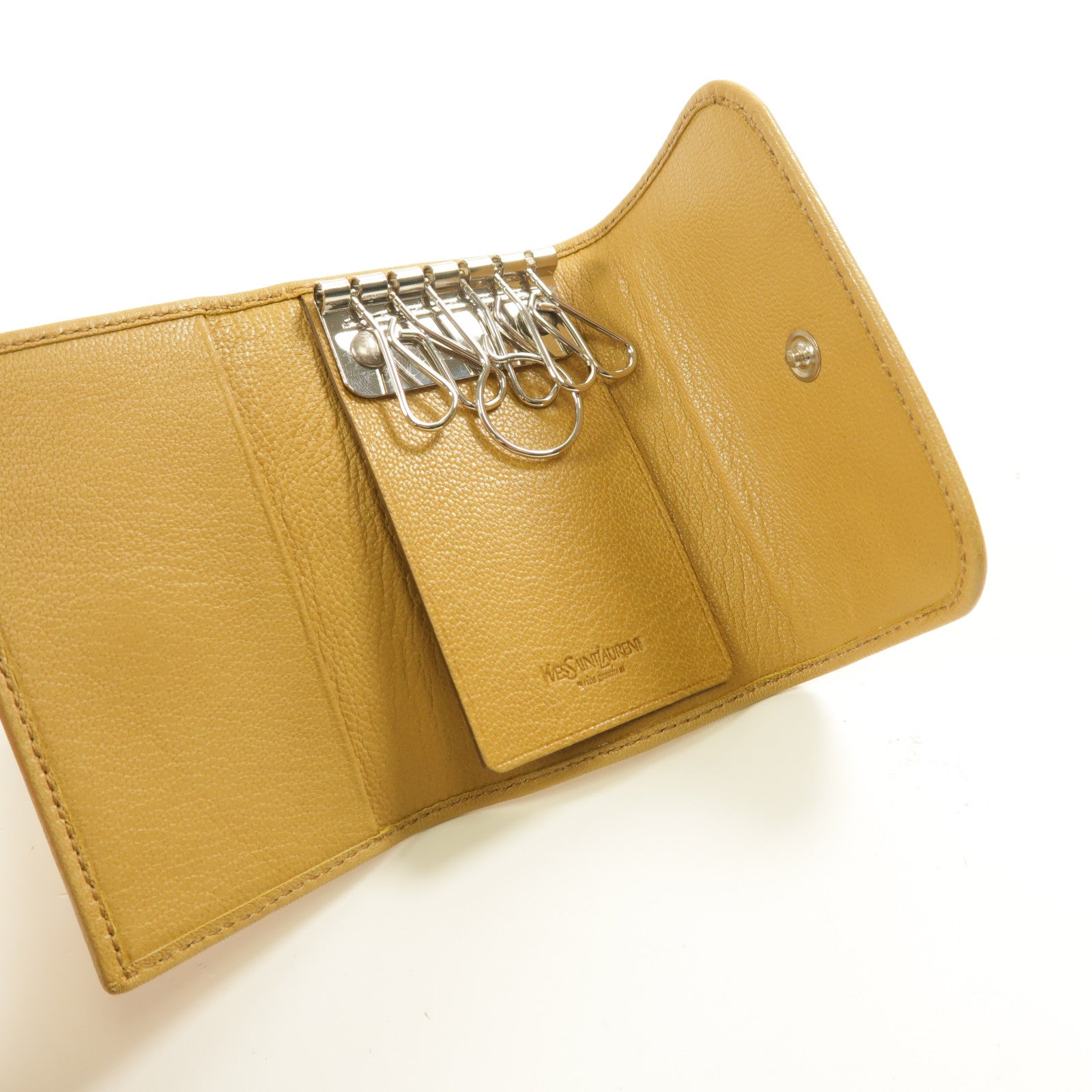 SAINT LAURENT 牛皮皮革Key Case銀扣鎖匙包