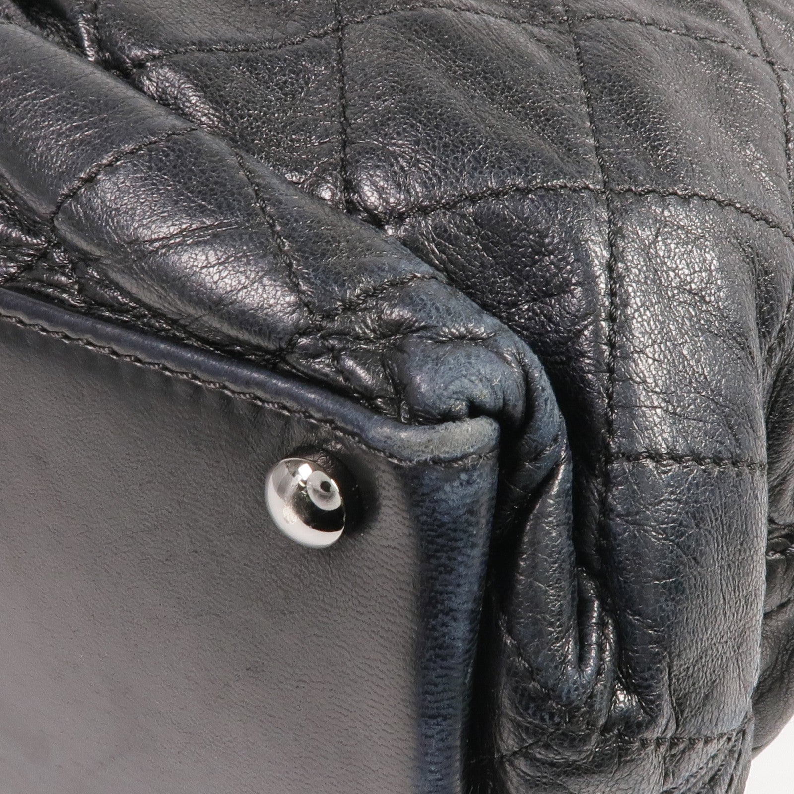 CHANEL 羊皮皮革Sharpei Tote銀扣手挽袋