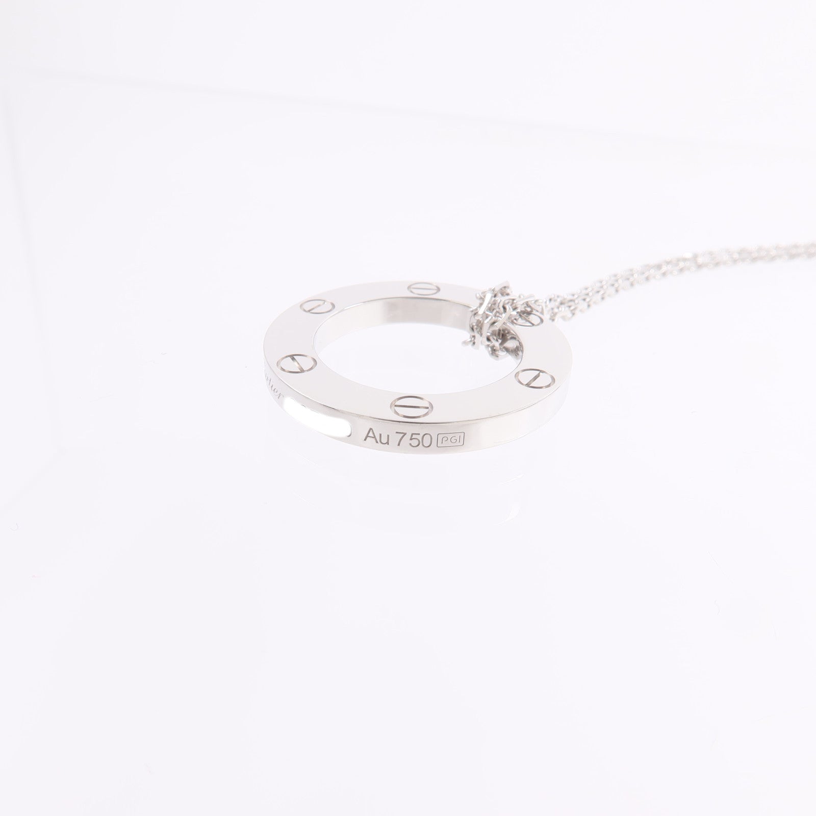 CARTIER 18K白金Love Pendant項鍊