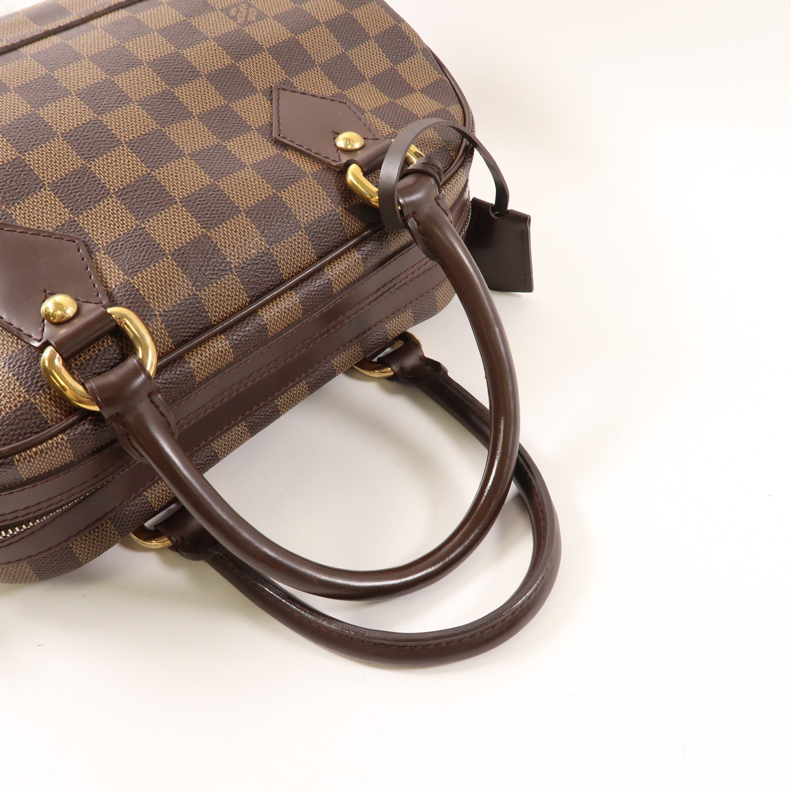 LOUIS VUITTON Damier Duomo金扣手挽袋啡色