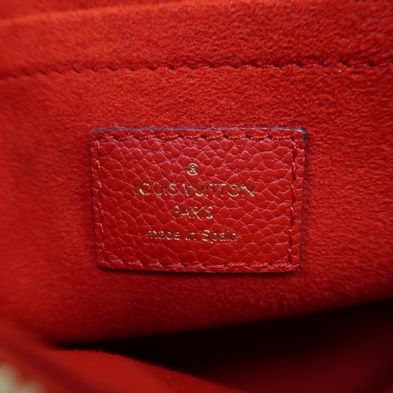 LOUIS VUITTON Monogram Saint Placide金扣鏈帶肩背袋啡色/紅色