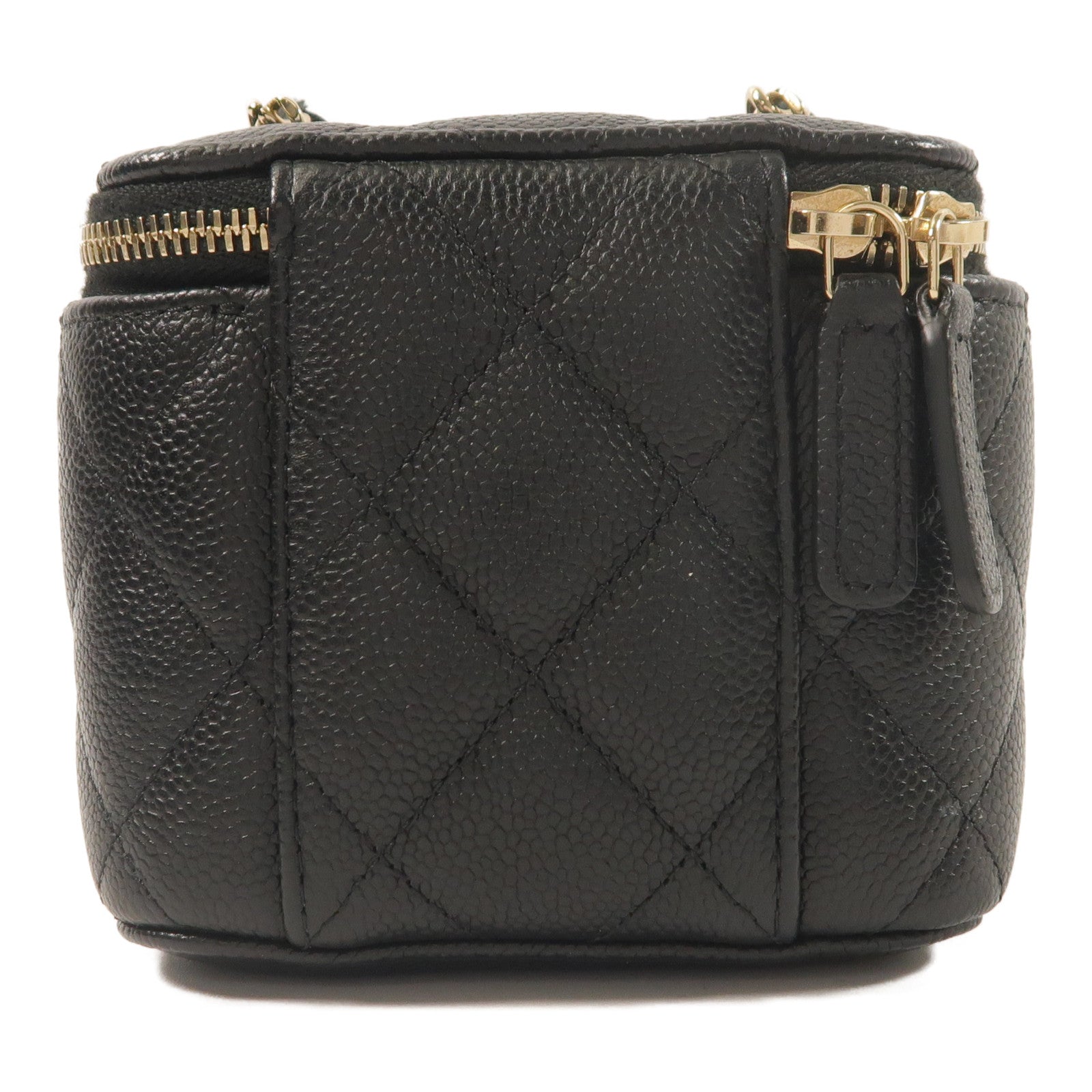 CHANEL 牛皮皮革Vanity Case鏈帶肩背袋
