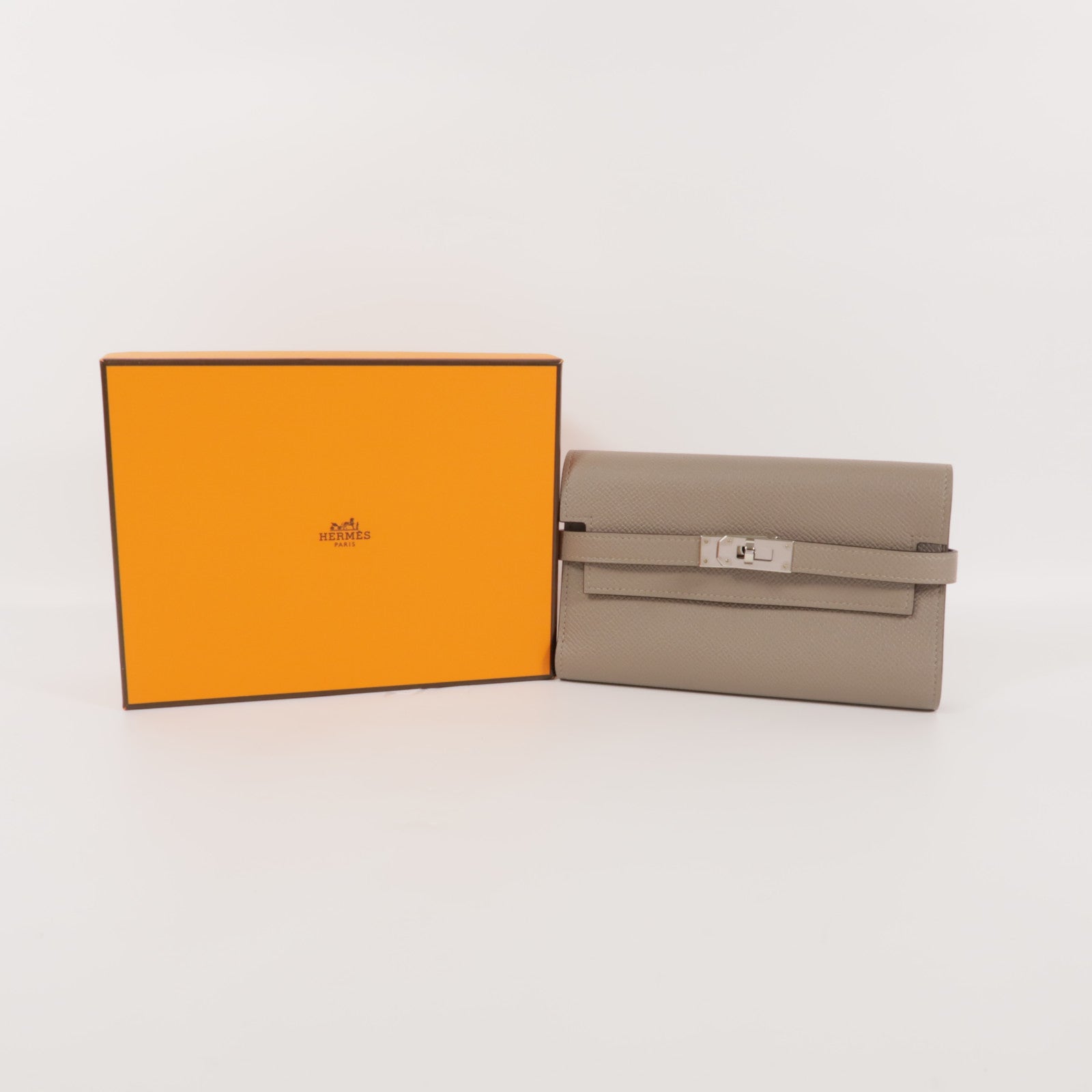 HERMES Epsom皮革Kelly Wallet銀扣錢包