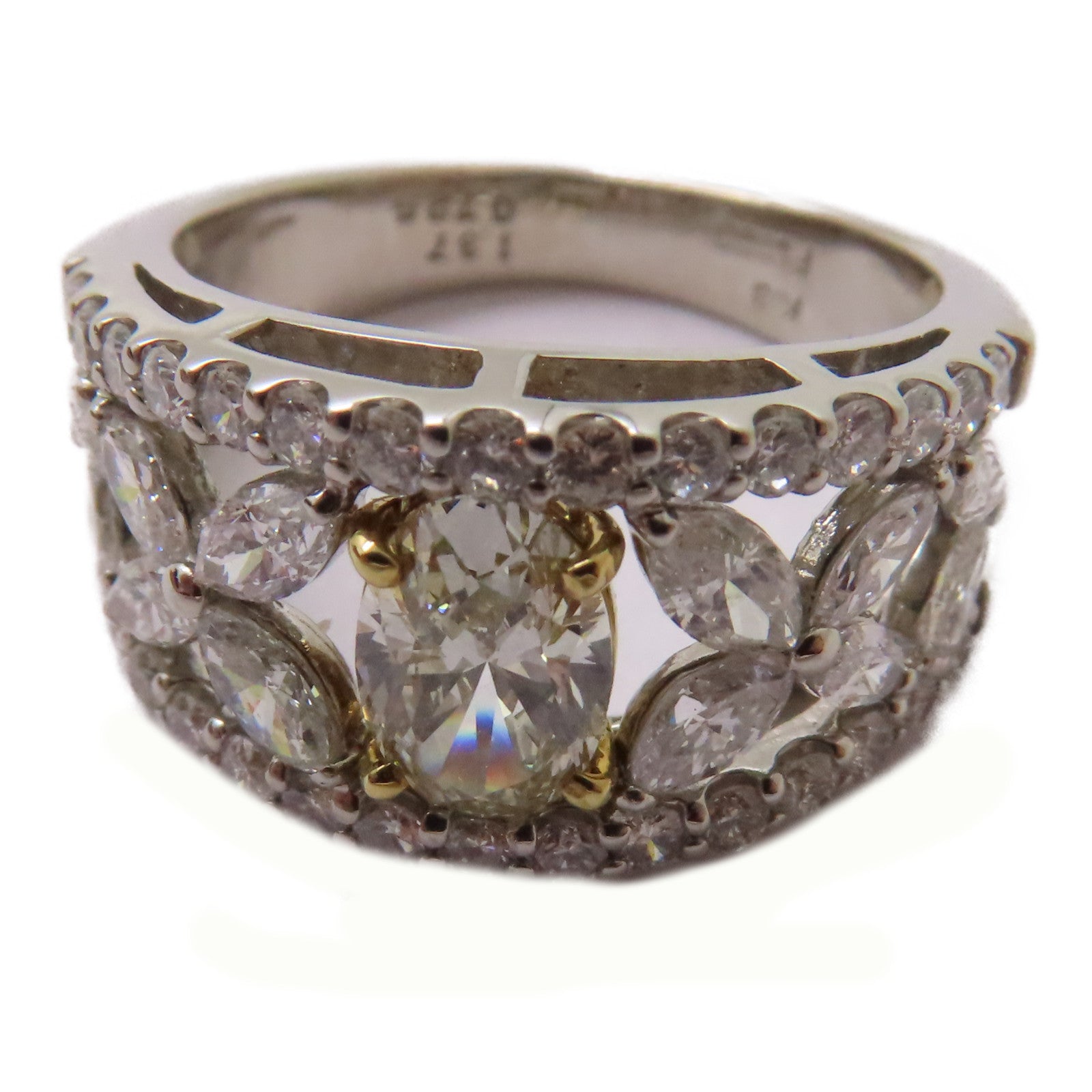 JEWELRY 【激減優惠】18K黃金/PT900鉑金Diamond Ring 0.725ct/1.37ct鑽石戒指US#6