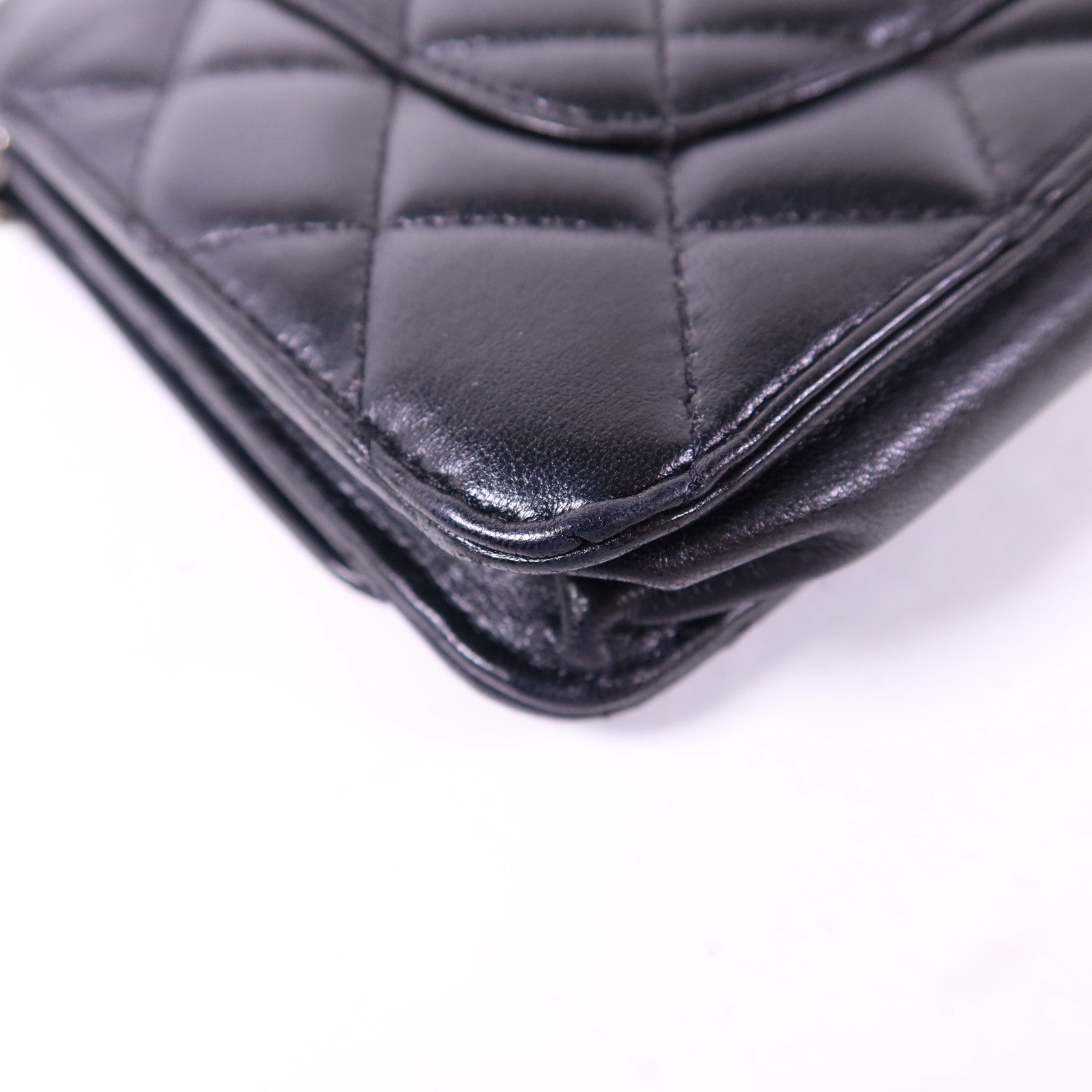 CHANEL 羊皮皮革WOC Wallet On Chain銀扣鏈帶肩背袋