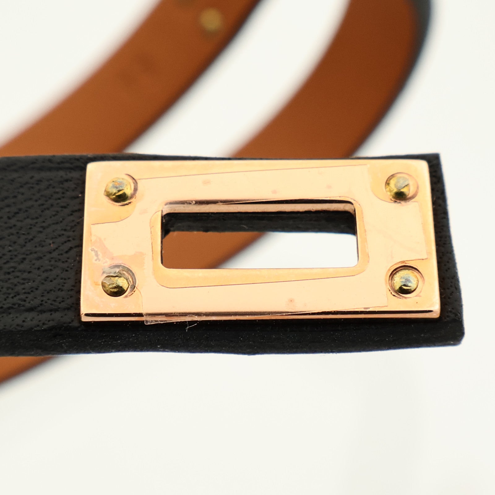 HERMES Swift皮革Mini Kelly Double Tour金扣手鏈Noir