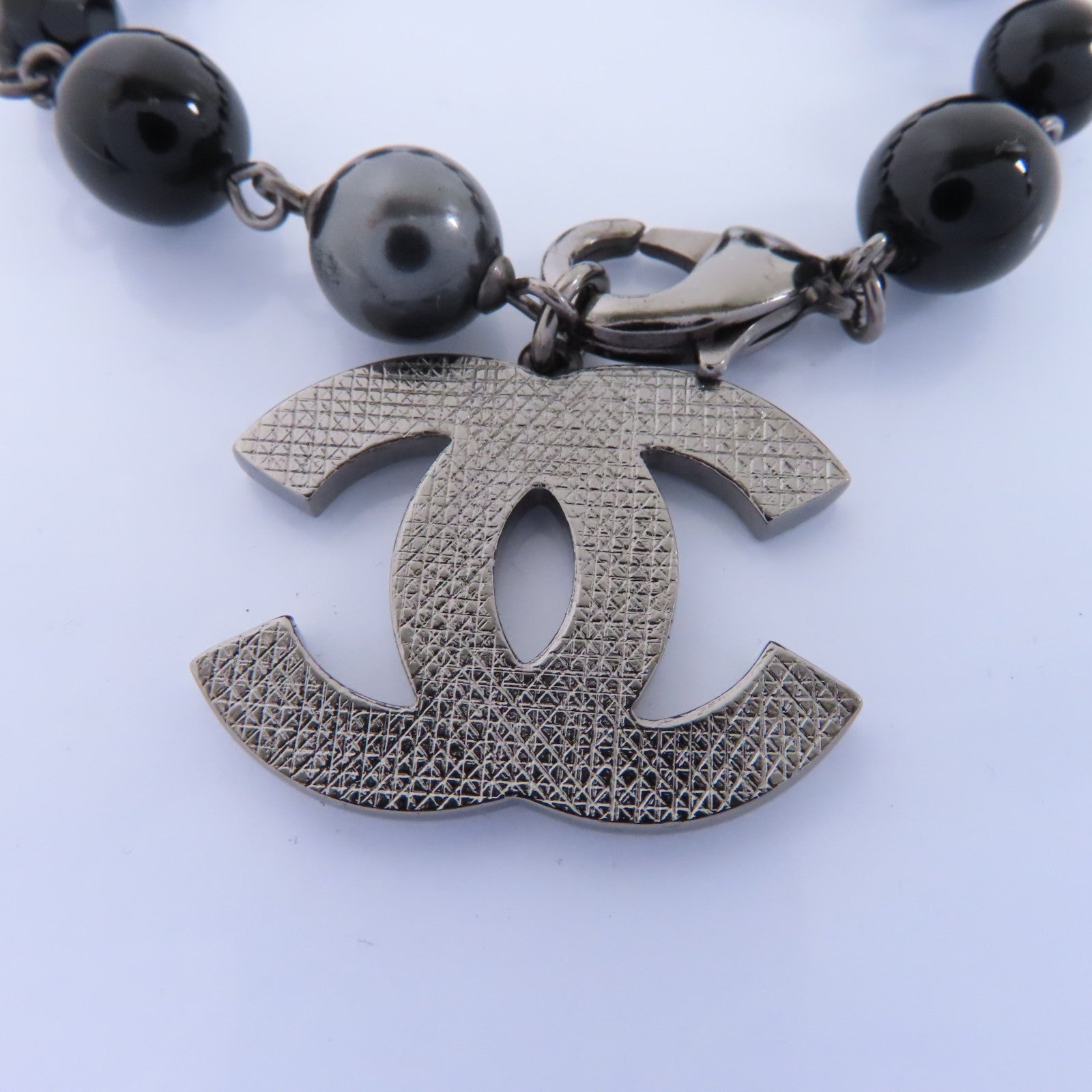 CHANEL PVC/金屬Bracelet手鏈黑色/銀色