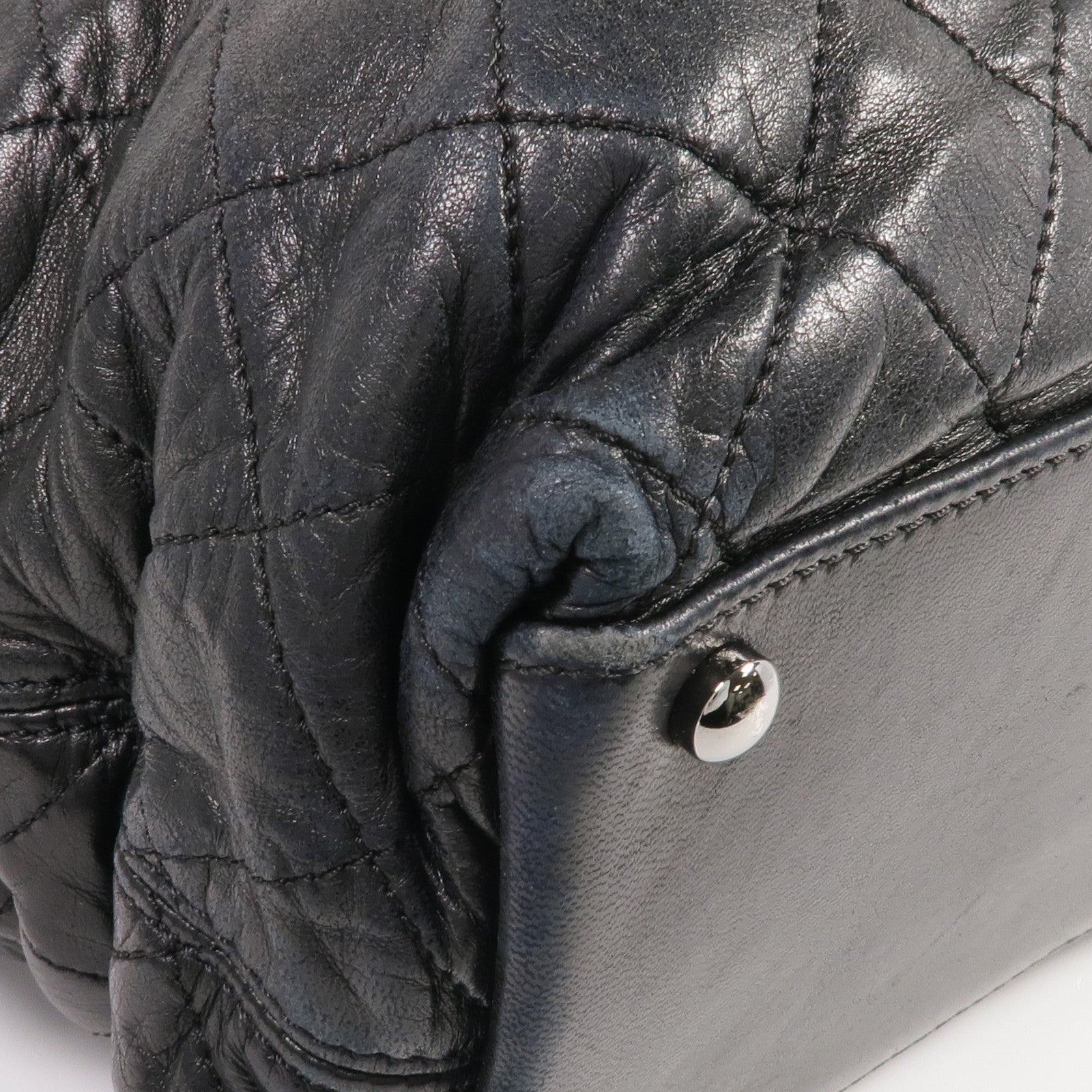 CHANEL 羊皮皮革Sharpei Tote銀扣手挽袋