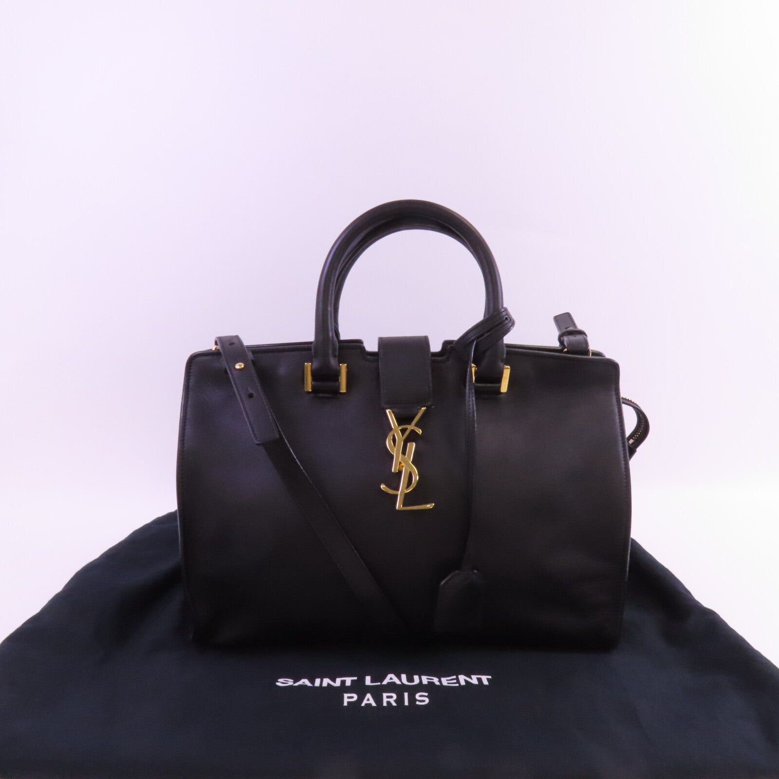SAINT LAURENT 牛皮皮革2Way Shoulder Bag金扣手挽肩背兩用袋