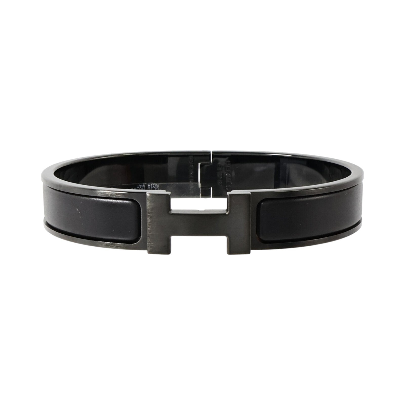 HERMES 金屬/琺瑯Clic HH So Black Bracelet手鏈