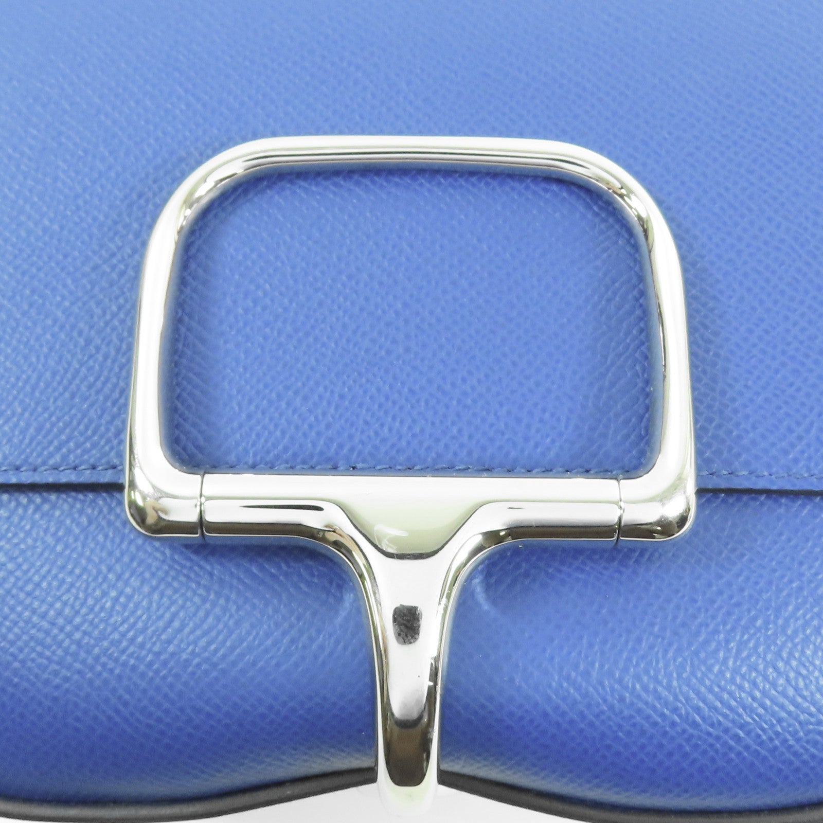 HERMES 【激減優惠】Epsom皮革Della Cavalleria銀扣肩背袋Bleu France藍色