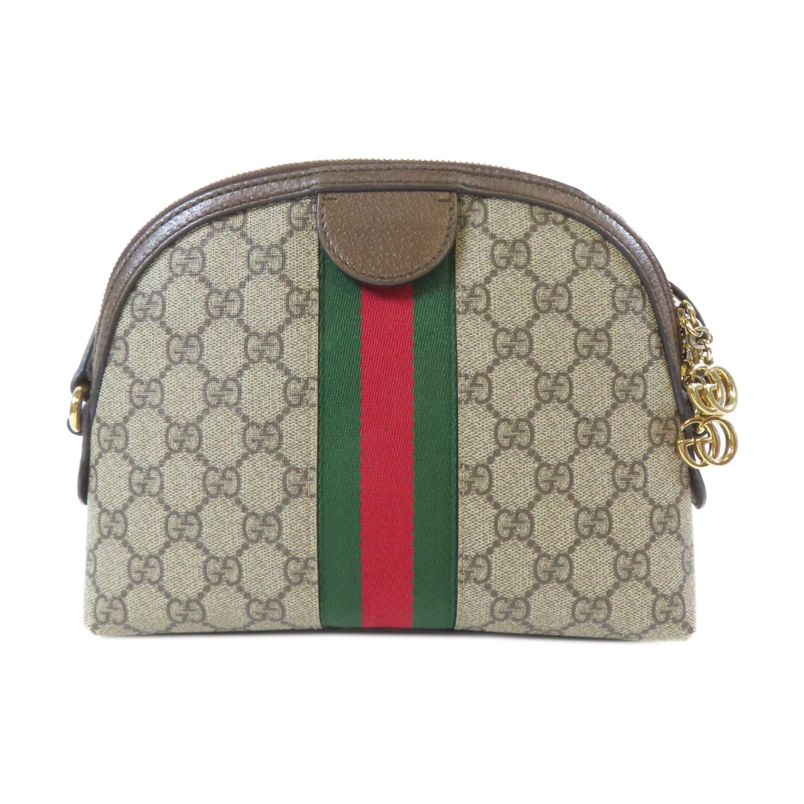 GUCCI 塗層帆布Ophidia GG金扣肩背袋啡色