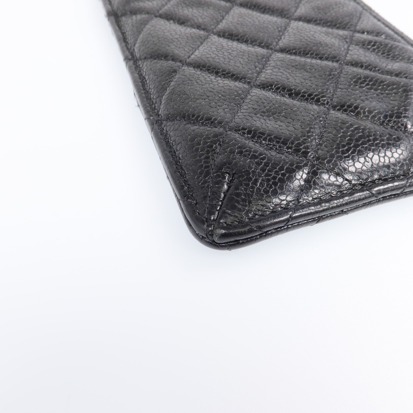 CHANEL 【激減優惠】牛皮皮革Phone Zipper Wallet銀扣長錢包