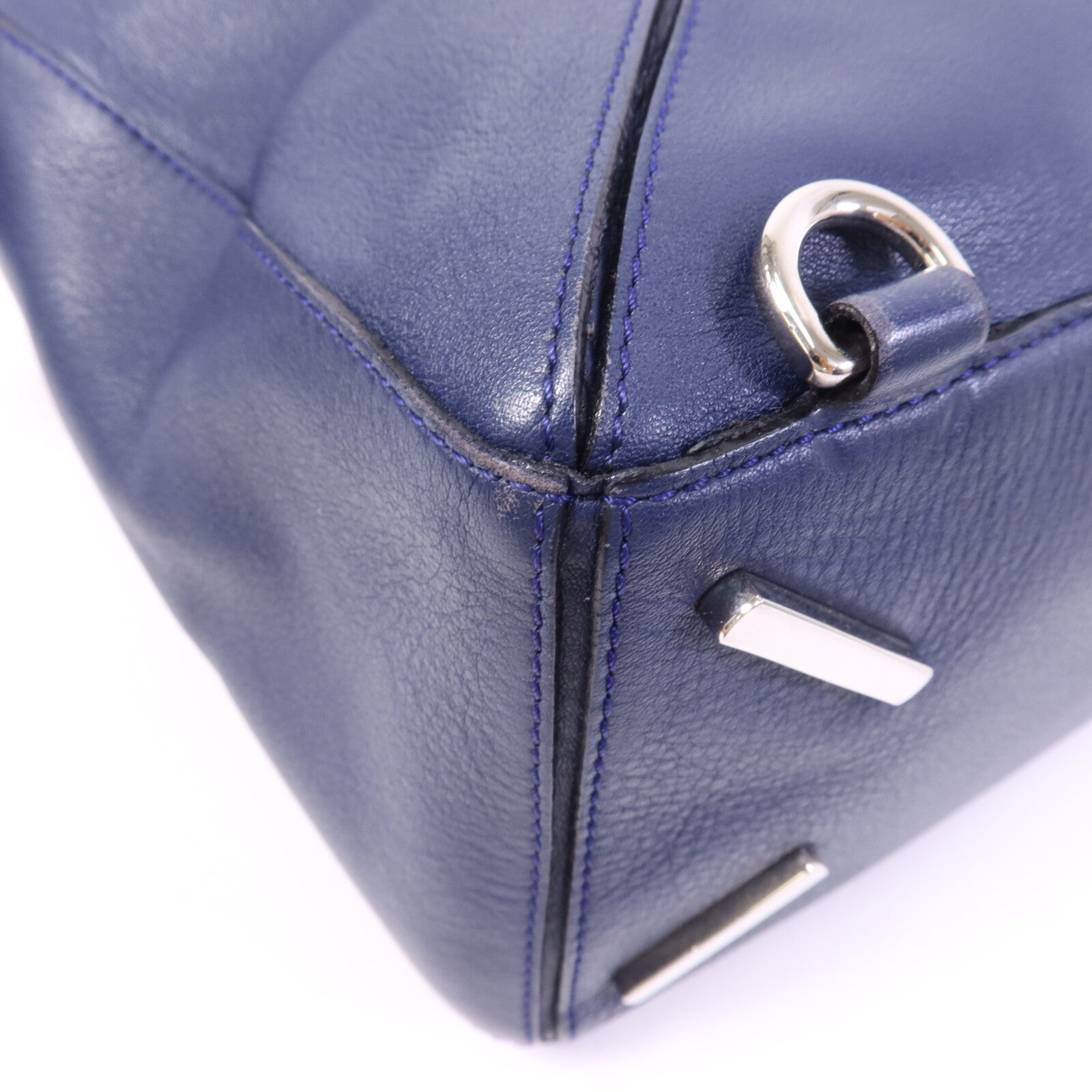 LOEWE 牛皮皮革Puzzle銀扣手挽肩背兩用袋