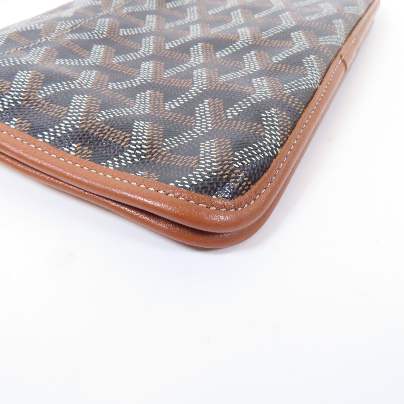 GOYARD 塗層帆布Plumet銀扣肩背袋肩背袋/啡色