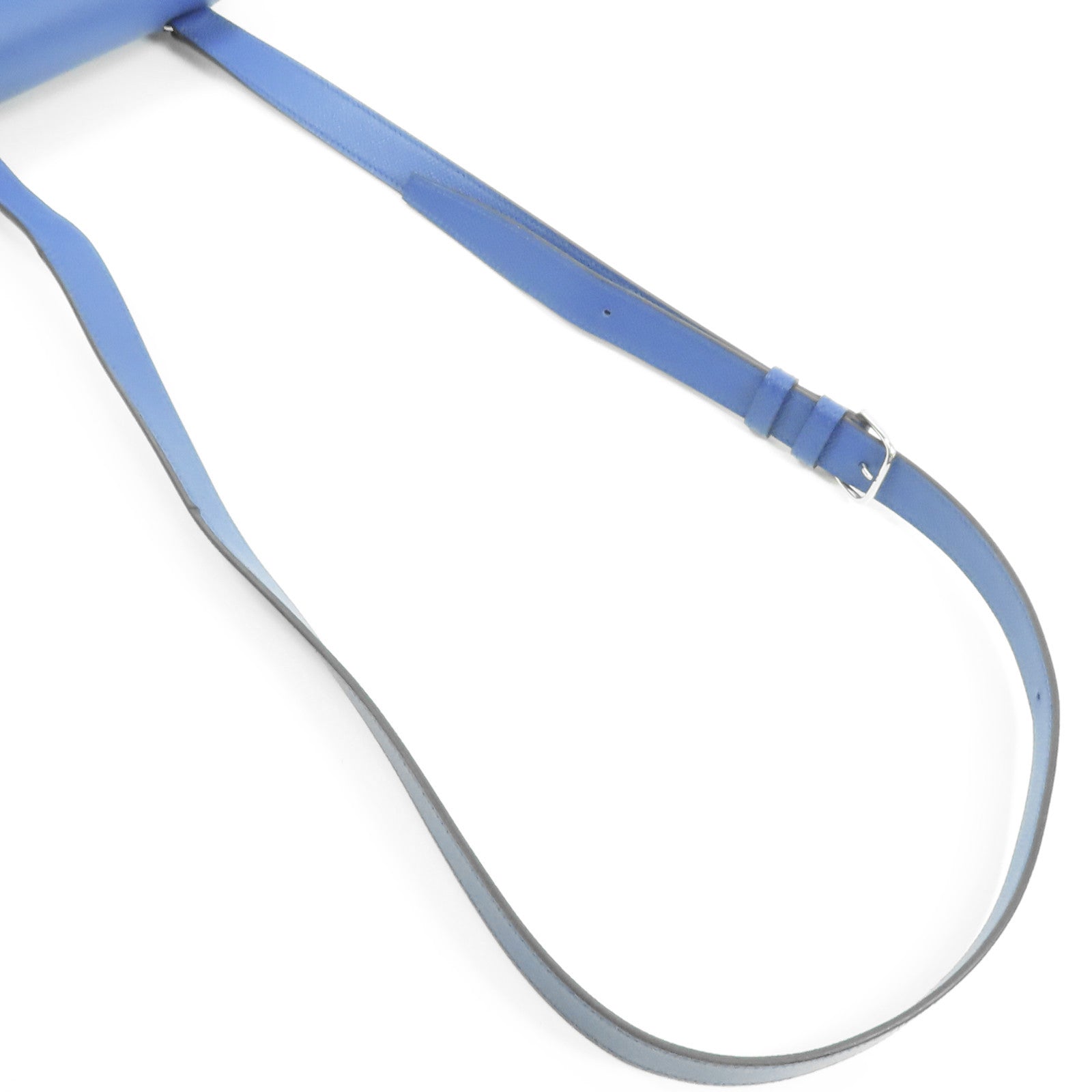 HERMES Epsom皮革Della Cavalleria銀扣肩背袋Bleu France藍色