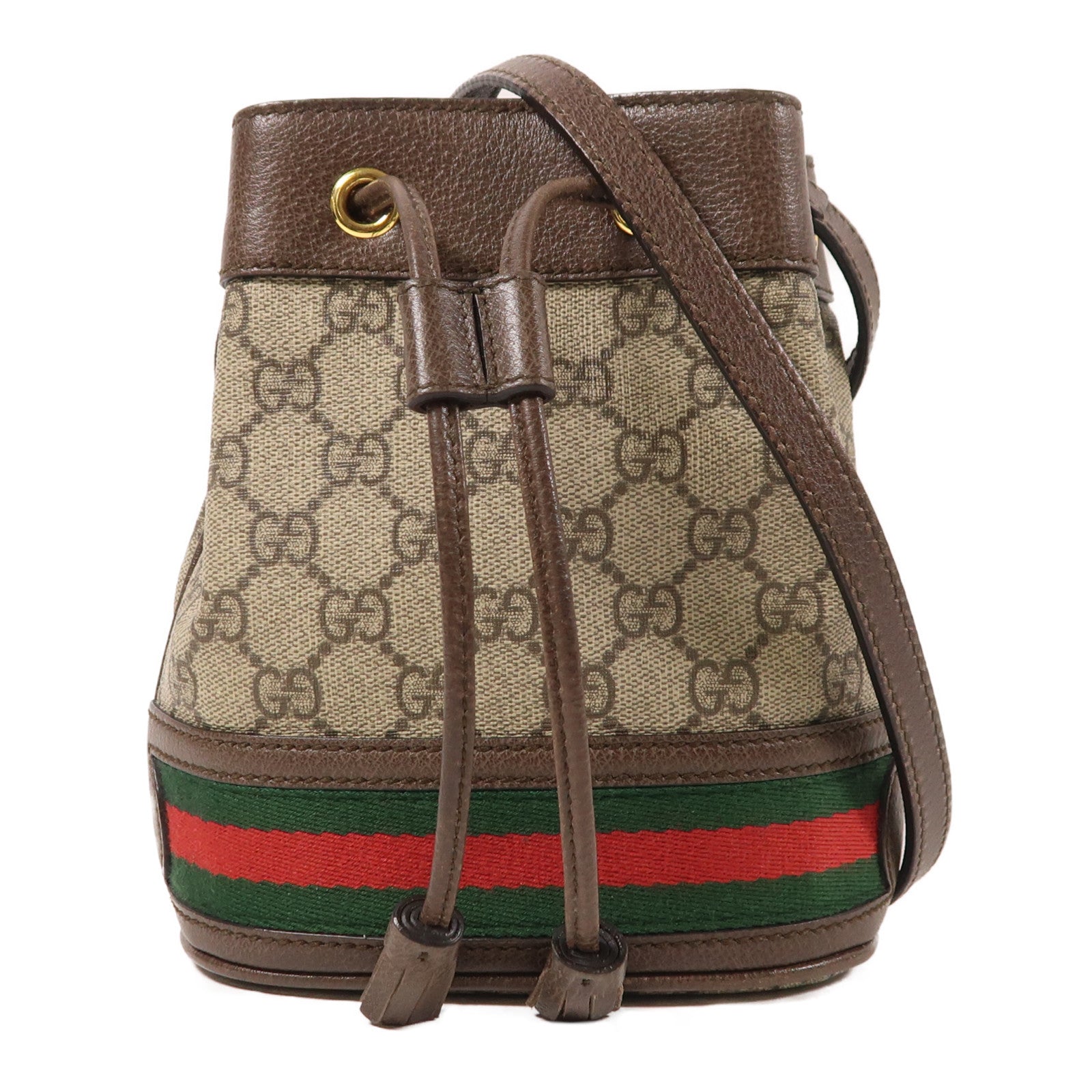 GUCCI 【激減優惠】塗層帆布Ophidia Mini Bucket金扣肩背袋