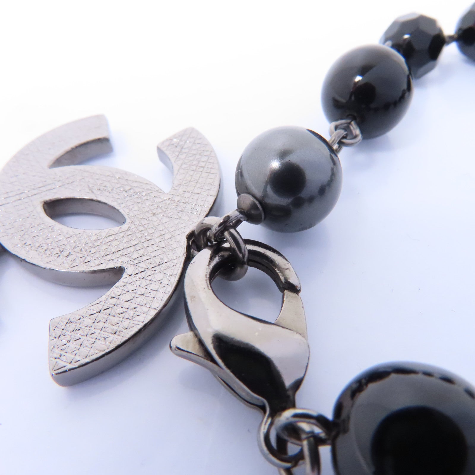CHANEL PVC/金屬Bracelet手鏈黑色/銀色