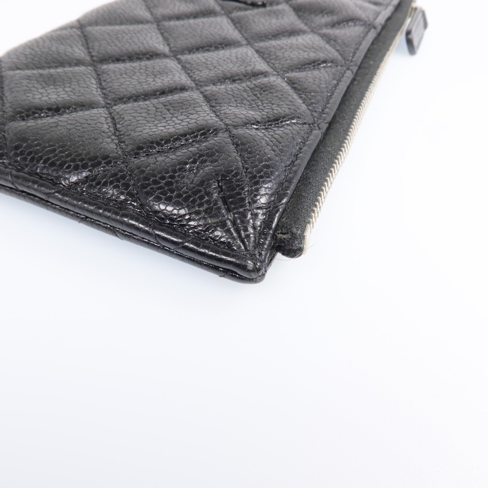 CHANEL 【激減優惠】牛皮皮革Phone Zipper Wallet銀扣長錢包