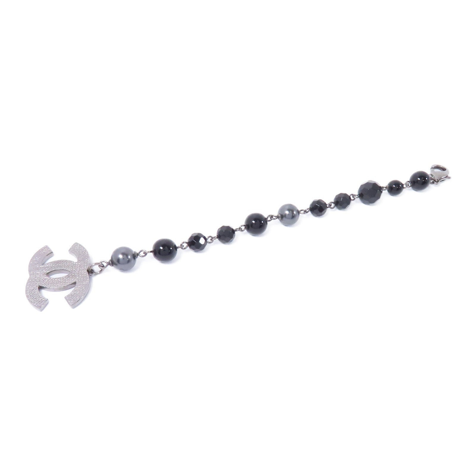 CHANEL PVC/金屬Bracelet手鏈黑色/銀色