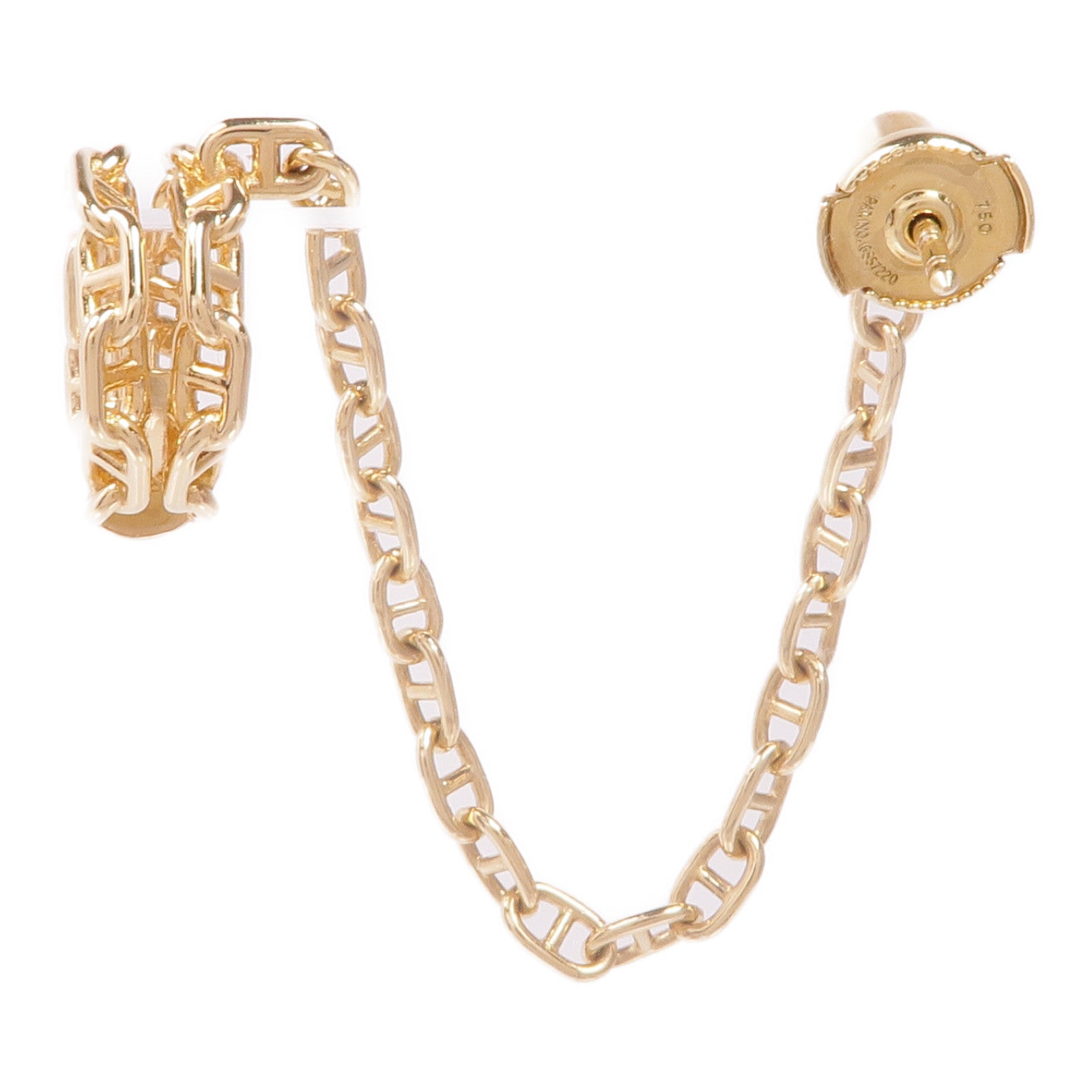 HERMES 【激減優惠】18K黃金Chaine d'ancre Calypso right single ear climber earring鑽石耳環