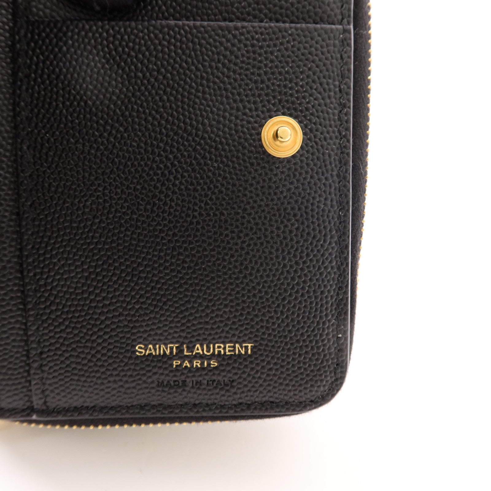 SAINT LAURENT 牛皮皮革Cassandre Matelasse Wallet金扣錢包