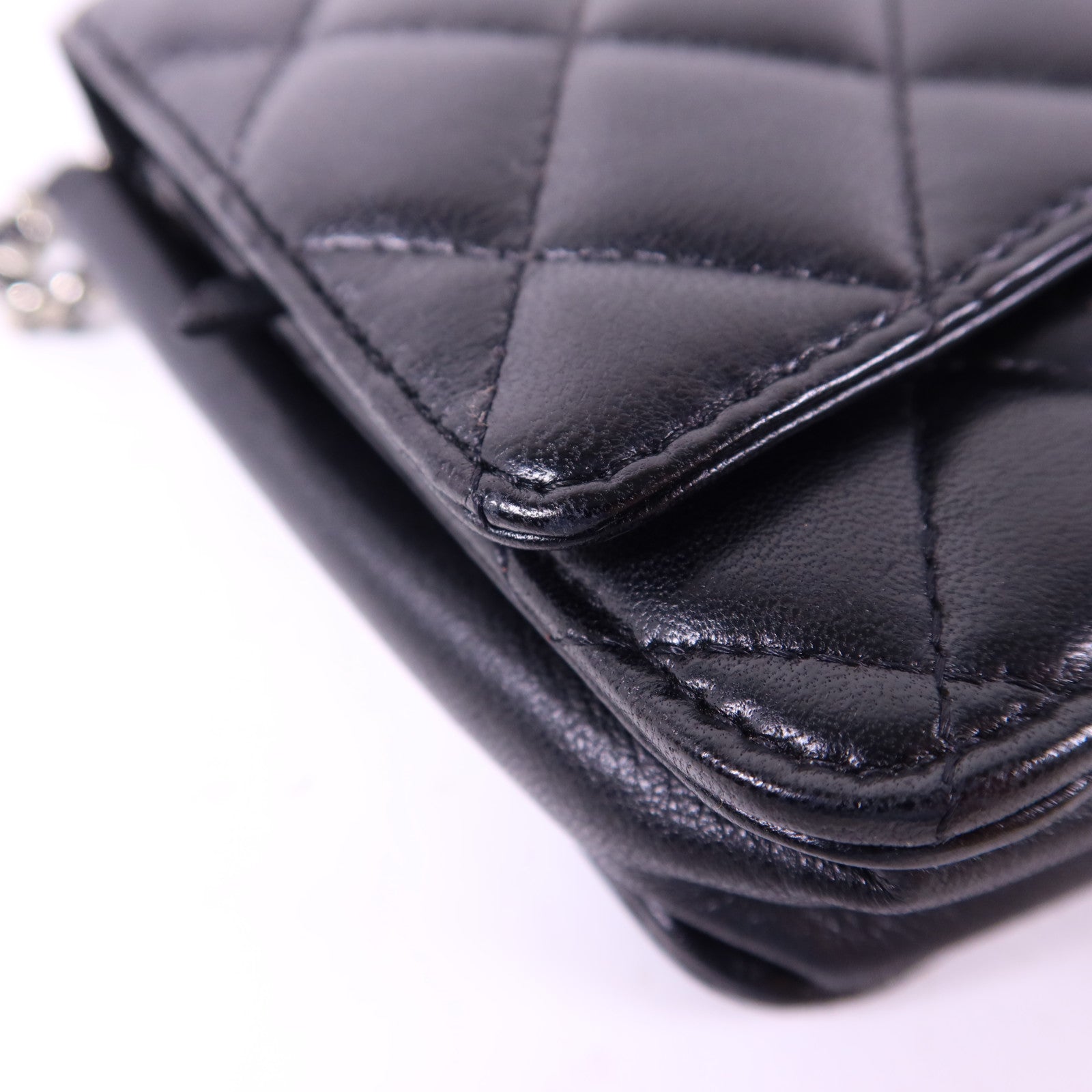 CHANEL 羊皮皮革WOC Wallet On Chain銀扣鏈帶肩背袋
